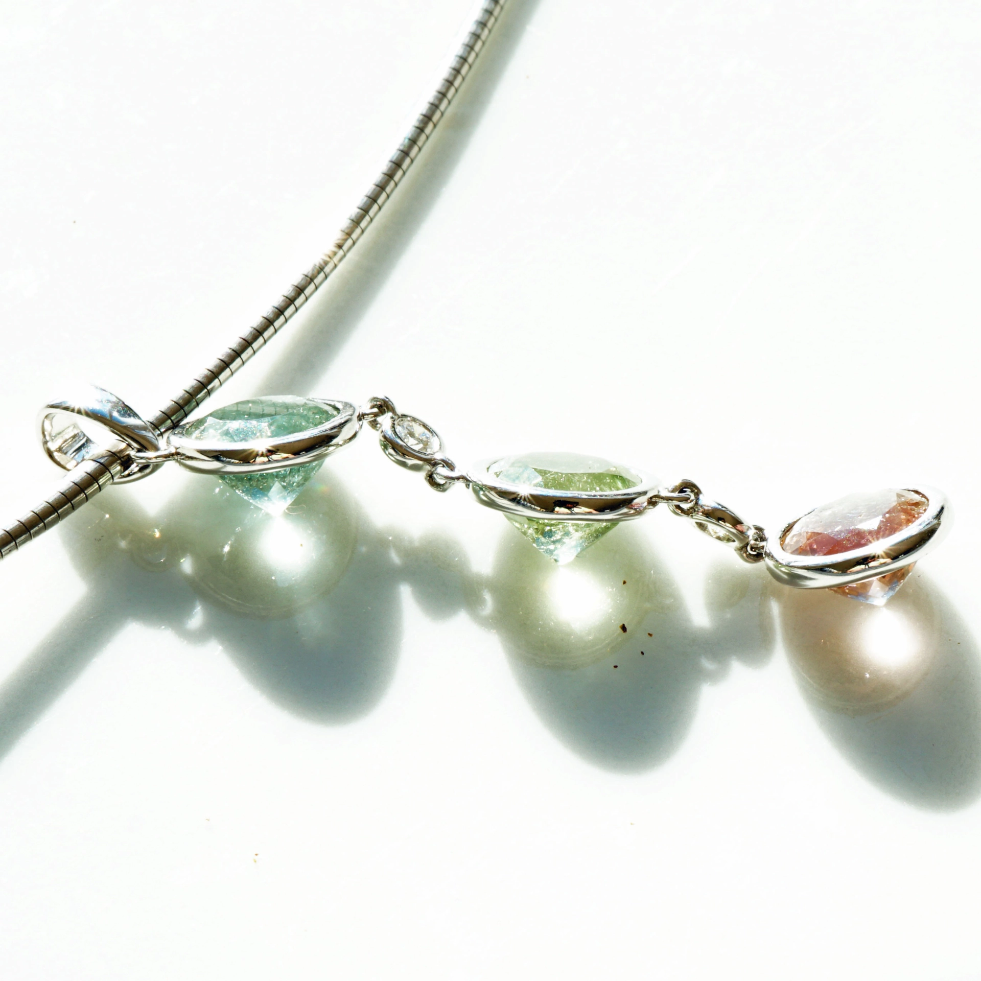 Turmalin Diamond Pendant in its greatest natural Pastel Colors