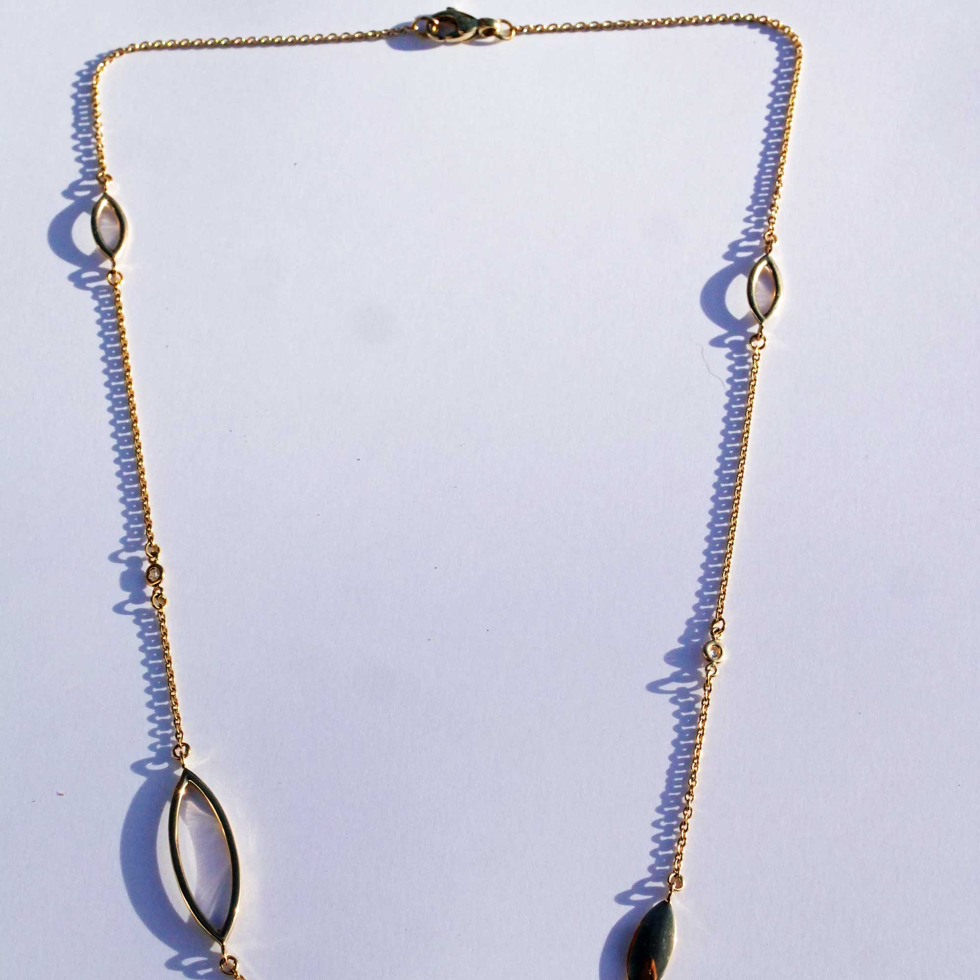 Brilliant Necklace by Silhouette Jewellery Pforzheim in 585 Yellow Gold 0.06 ct W SI