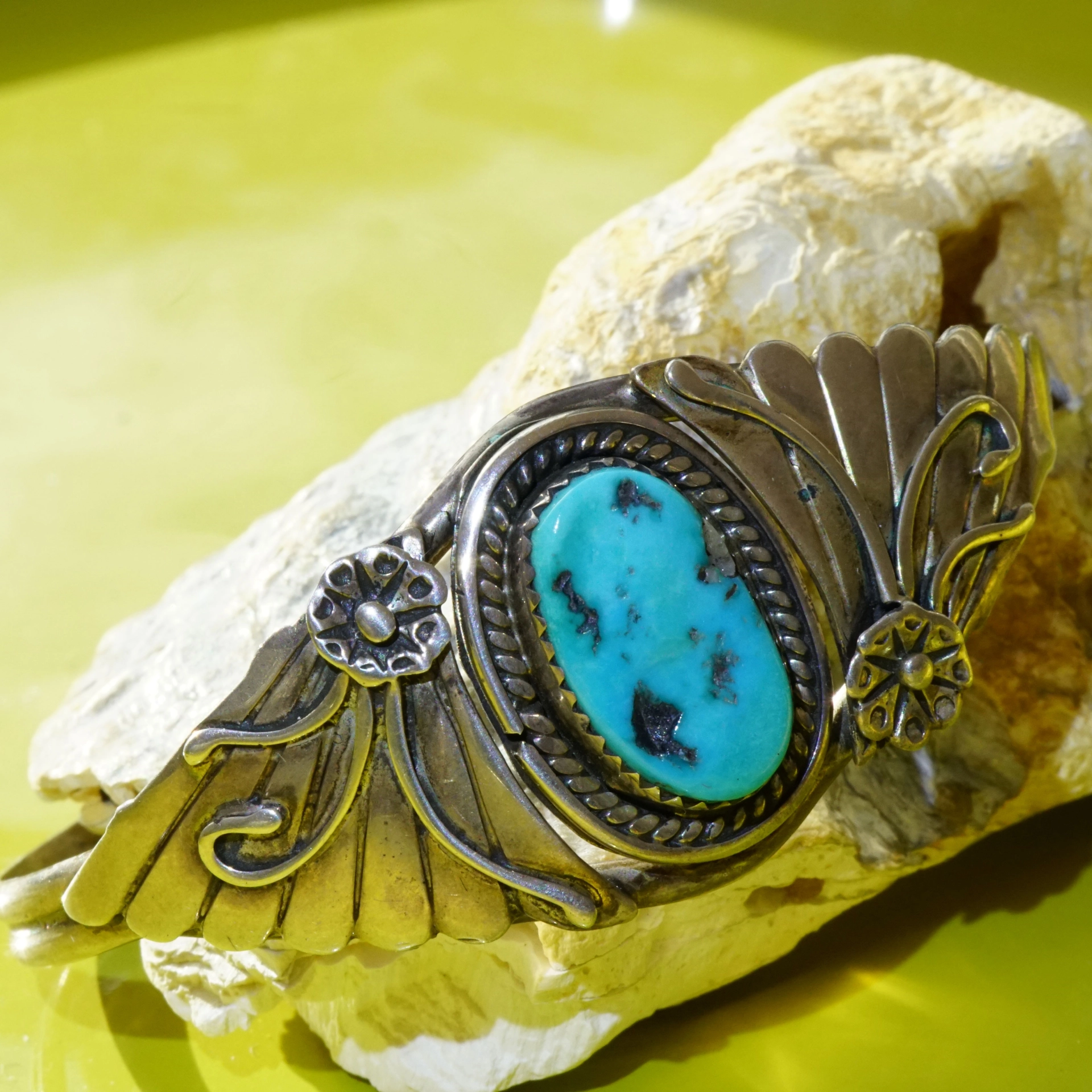 Bracelet Art Nouveau Style 925 Sterlingsilver Turquoise.......signed by Goldsmith