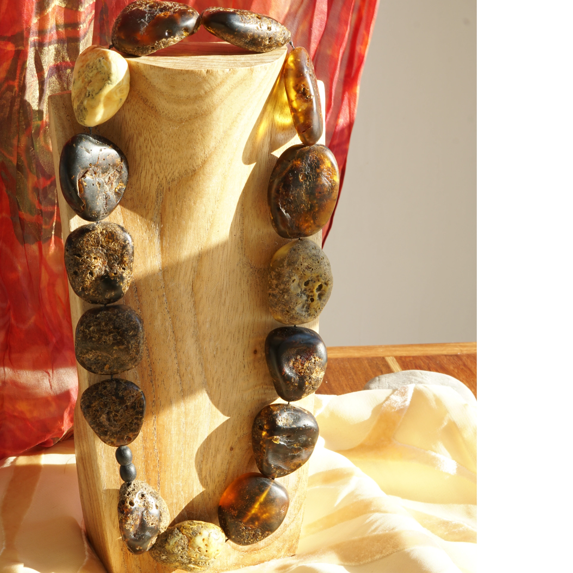 Natural Mega Seize Amber Collar 160 Grams..rare Colors and Seizes