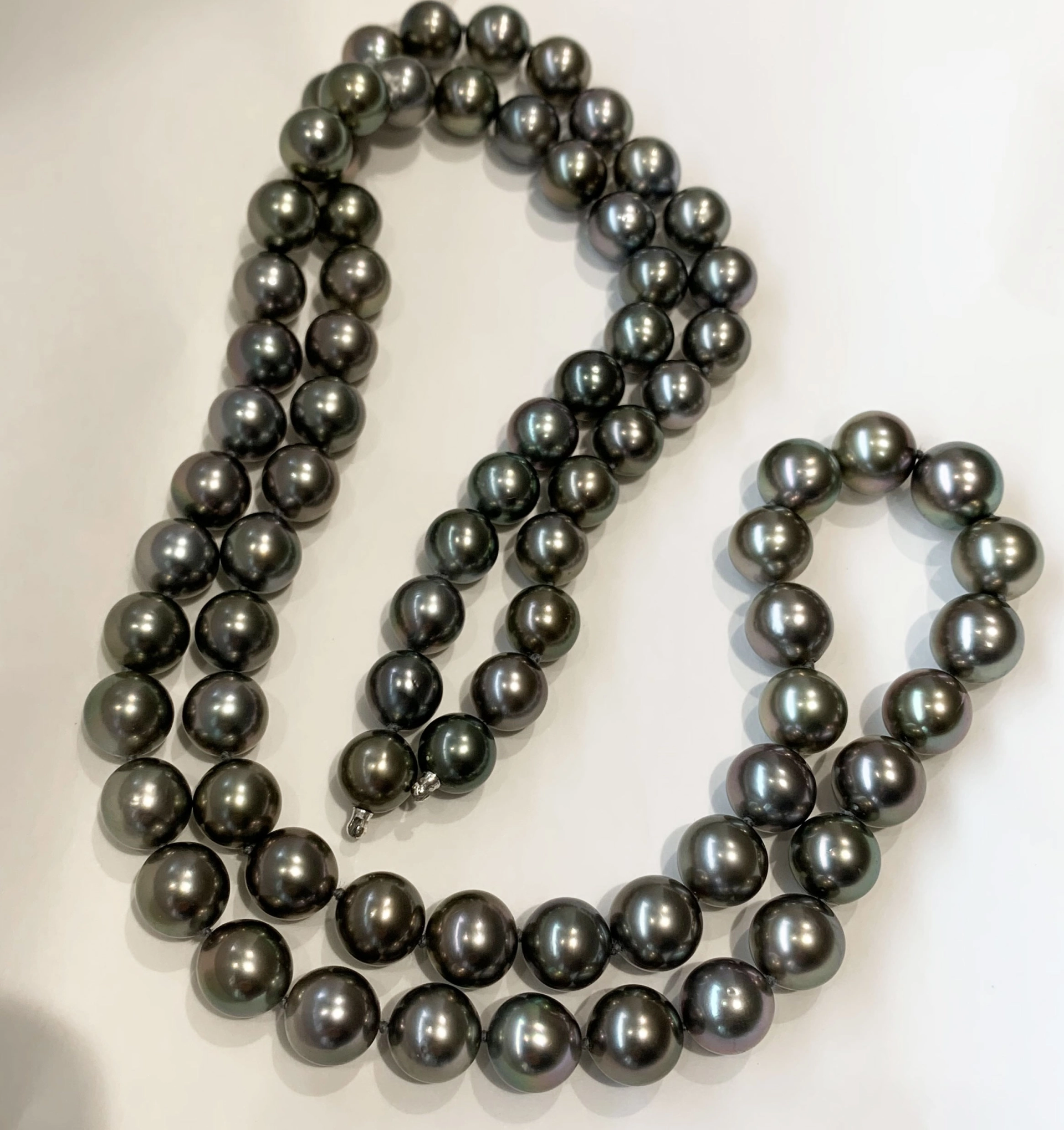 Tahiti Zuchtperl Collier lang 90 cm 10 x 12,5 mm AAA+ sehr fein