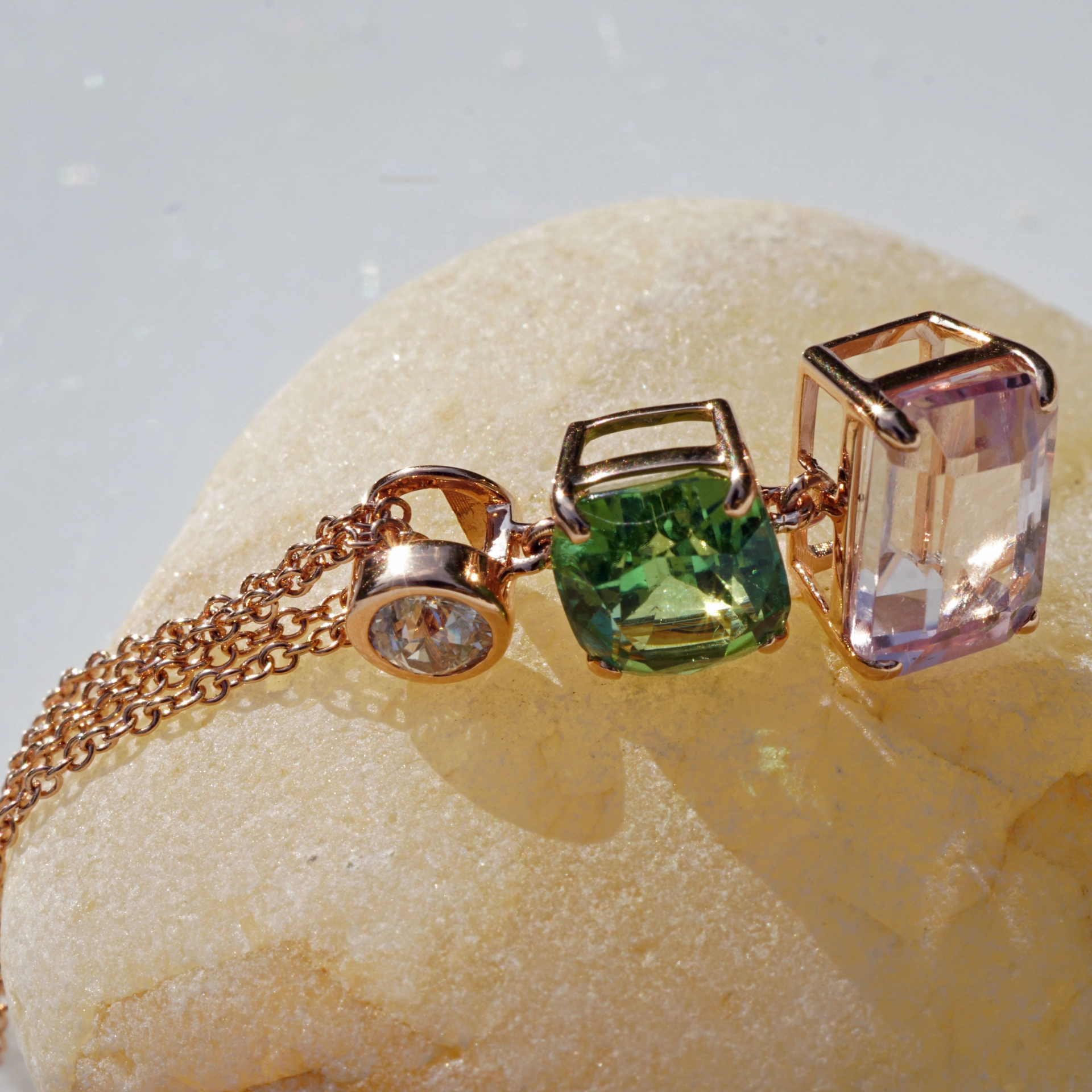 Flower Colors for you Soul..bluish green Turmalin from Afghanistan and....Morganite