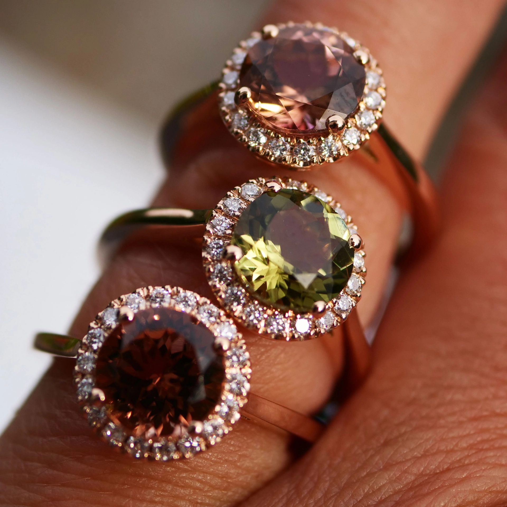 Turmalin Ring 18 kt Rosegold made in Valenza Springcolors