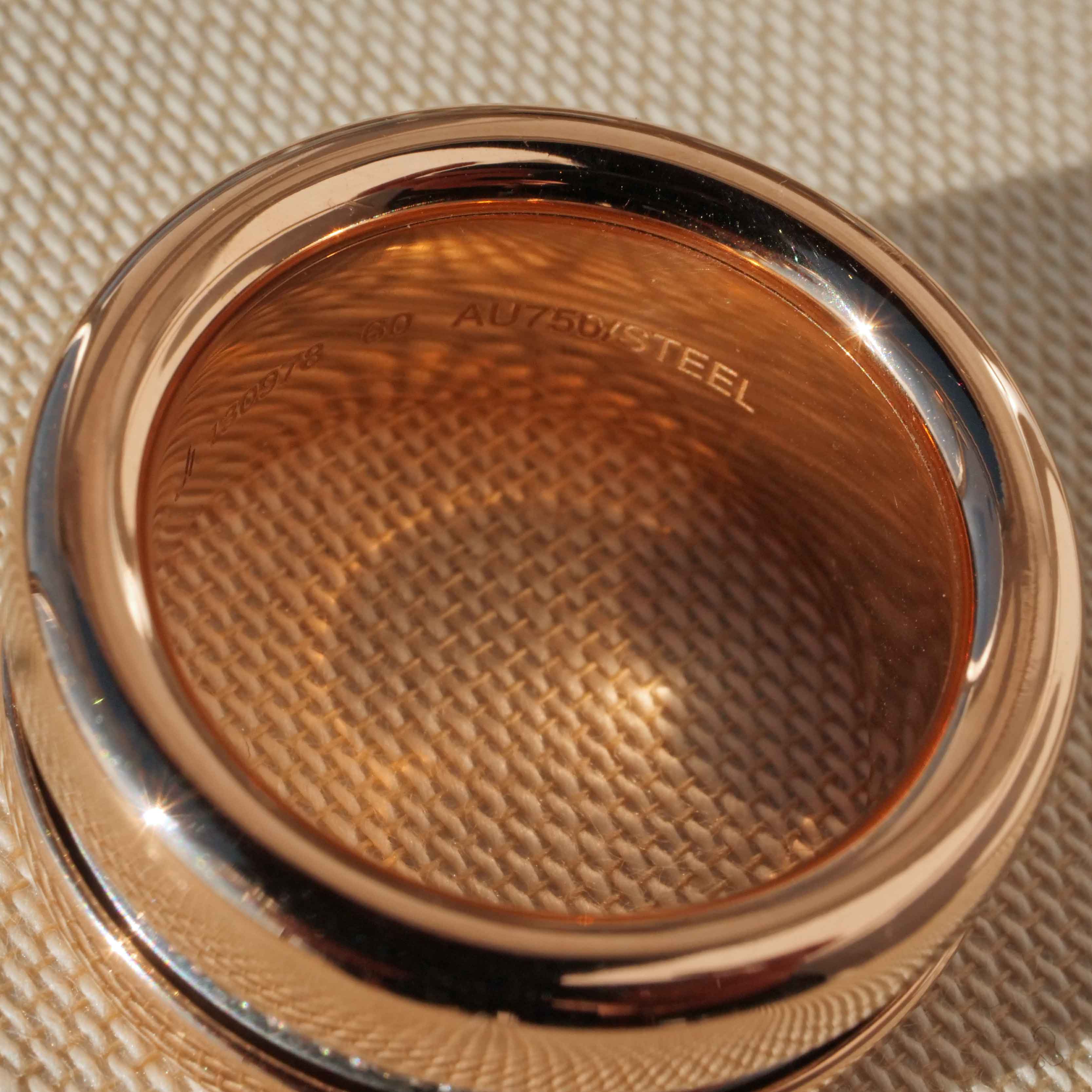 Cool Ring by Jörg Heinz Model Revellion in 750 Rosegold with Steel 0.68 ct