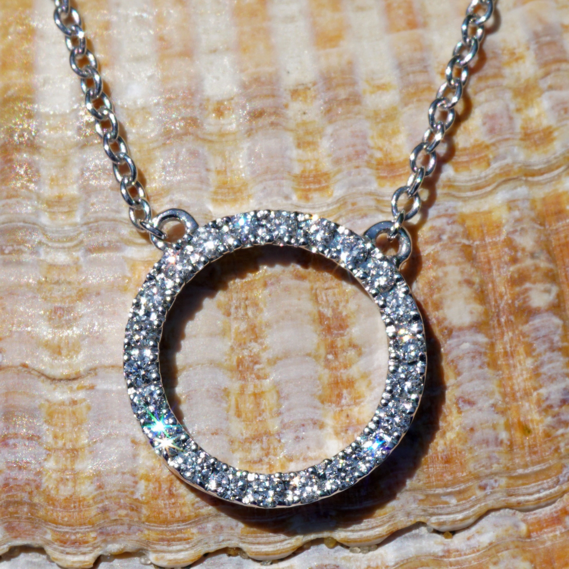 Brilliant pendant made of 750 white gold....Brilliant Circle
