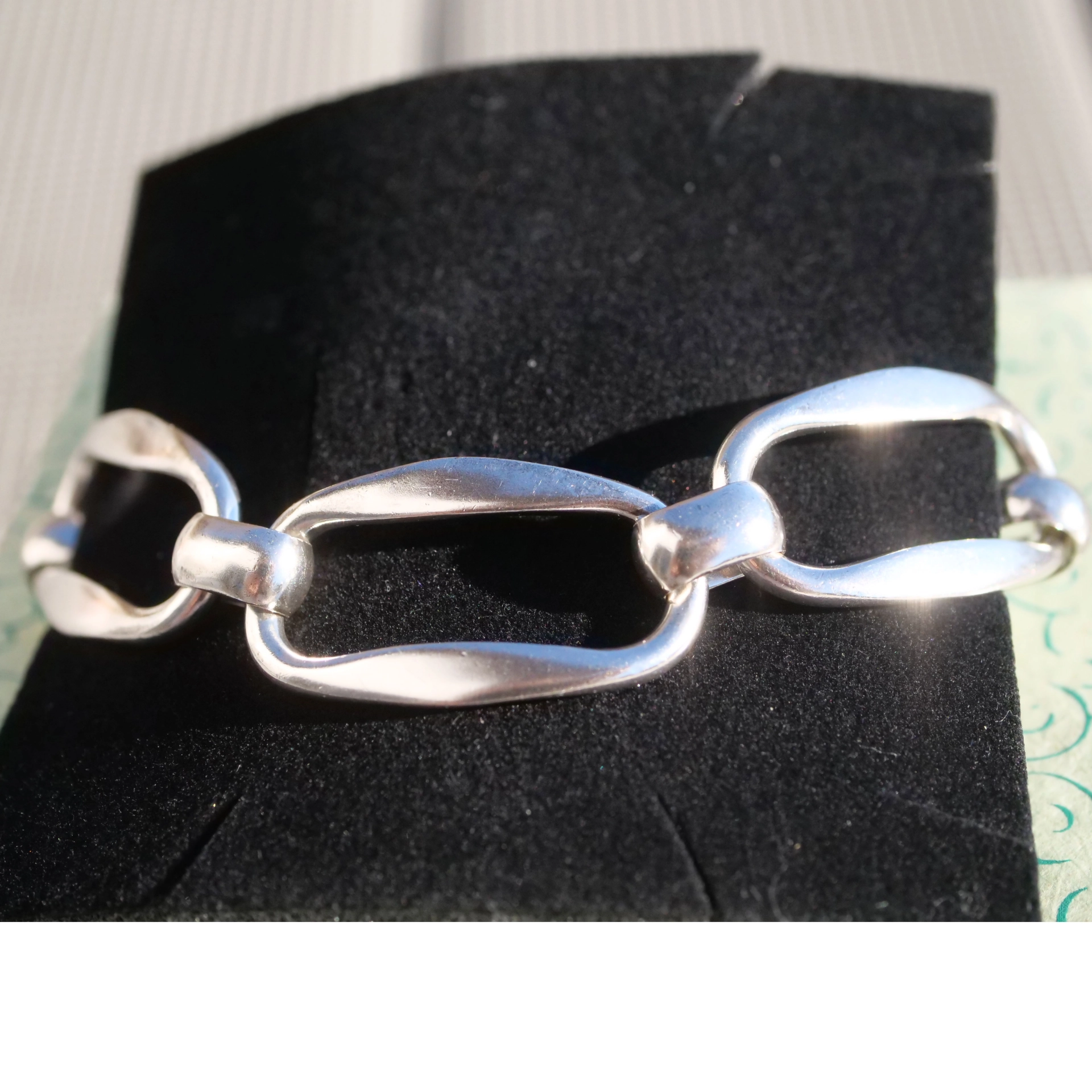 Designer Silver Bracelet 925 Silver....large curved Links