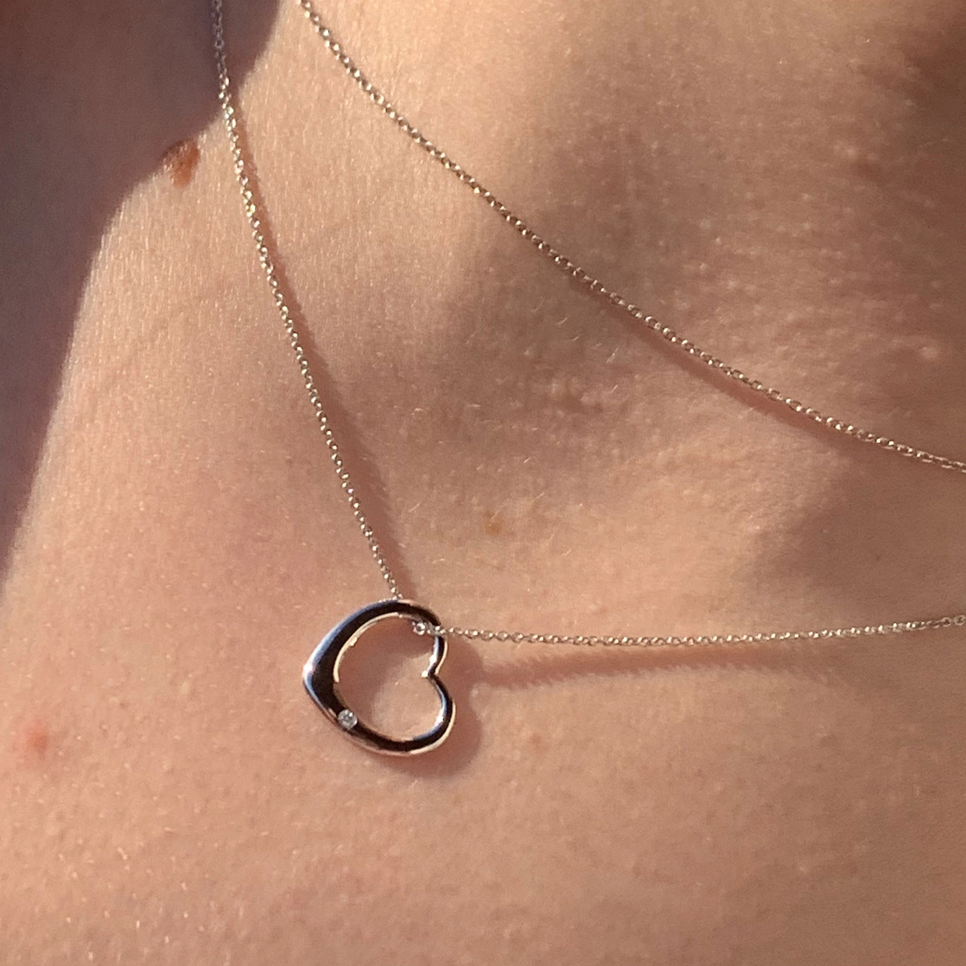 Platin Herz mit Vollschliff Brillant 15 x 14 mm 950er Platin massiv LIEBE MICH