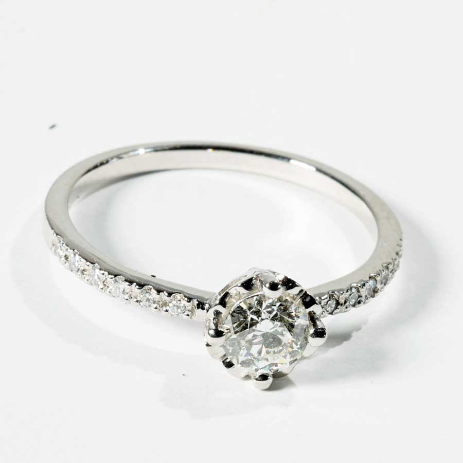 Brilliant Ring 0.59 ct G SI2 SEMI-CARAT by Silhouette Bentner HRD Certificate 950 Platinum
