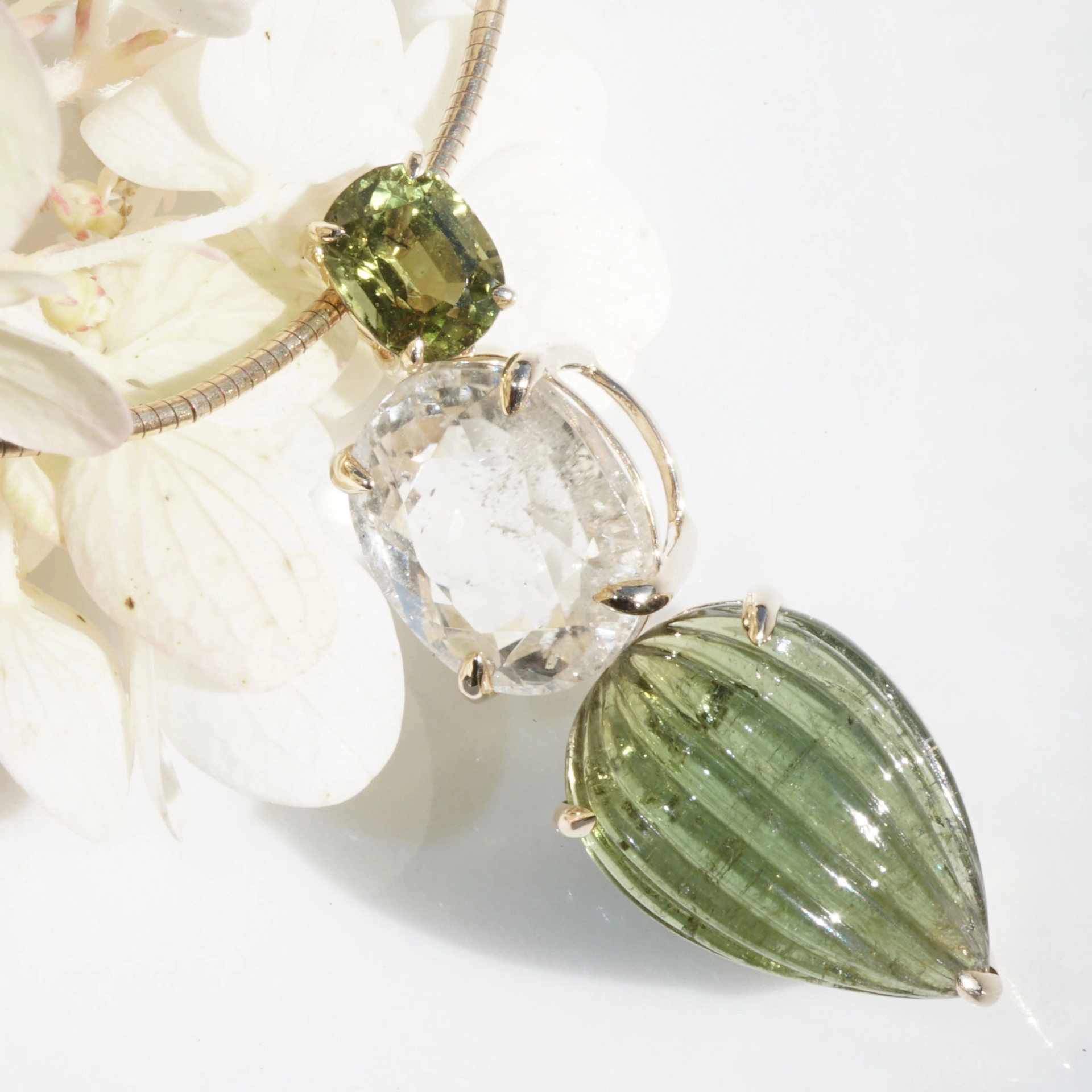 Tourmalin Pendant 18 kt Yellow Gold....to fall in love with the Color Green