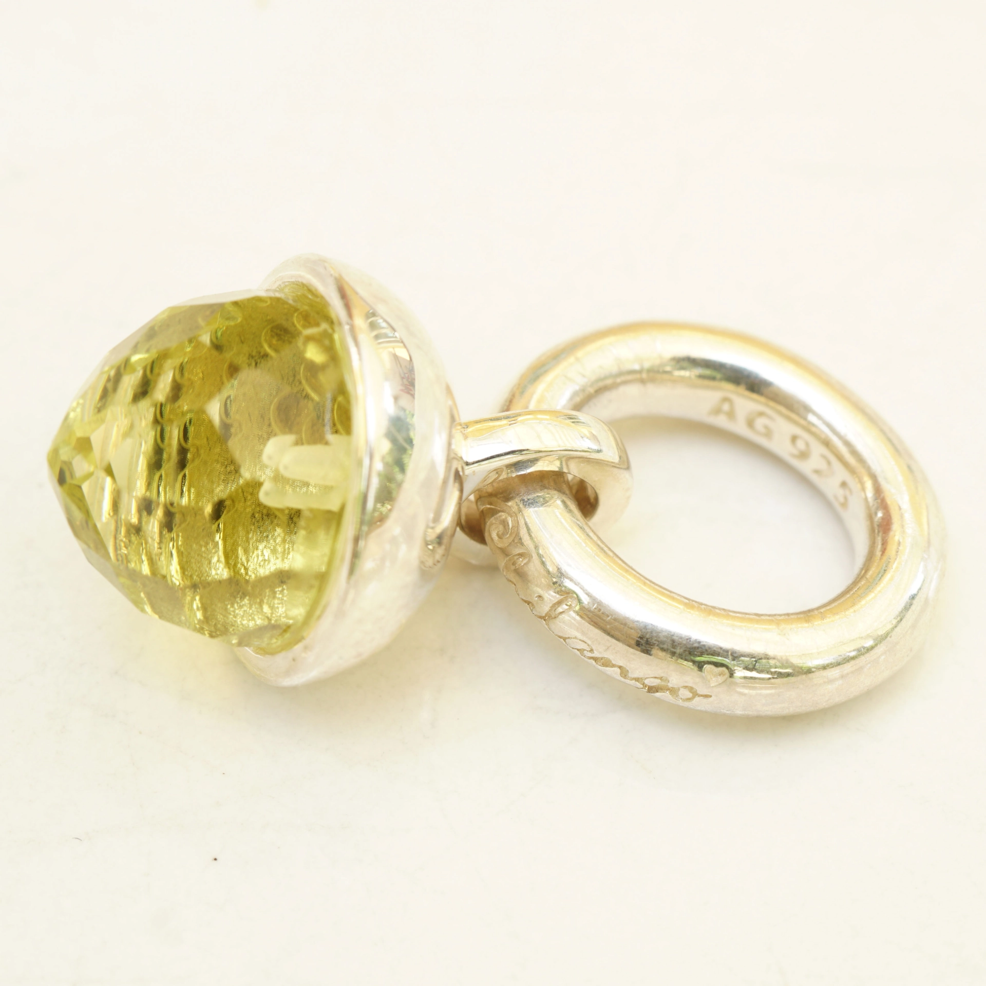 Original Chilango Lemoncitrin Anhänger Oak Grand Palais 925er Silber toller Schliff