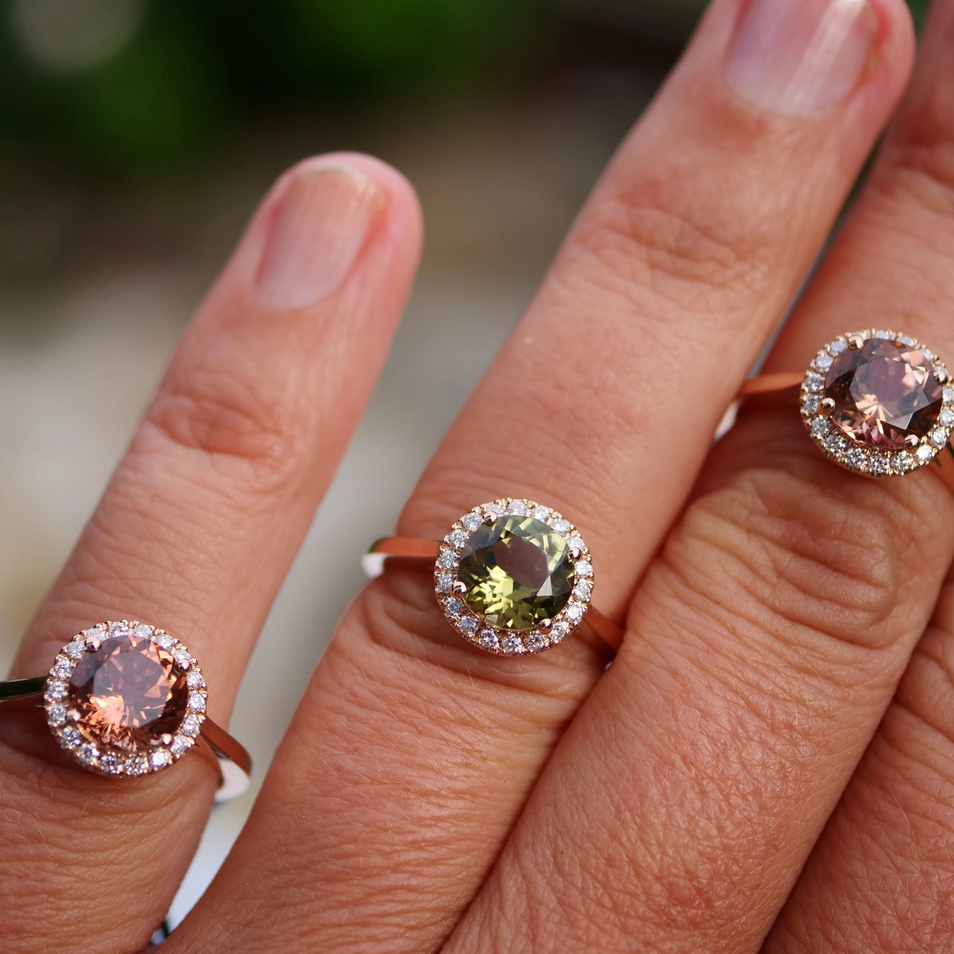 Turmalin Ring 18 kt Rosegold made in Valenza Springcolors
