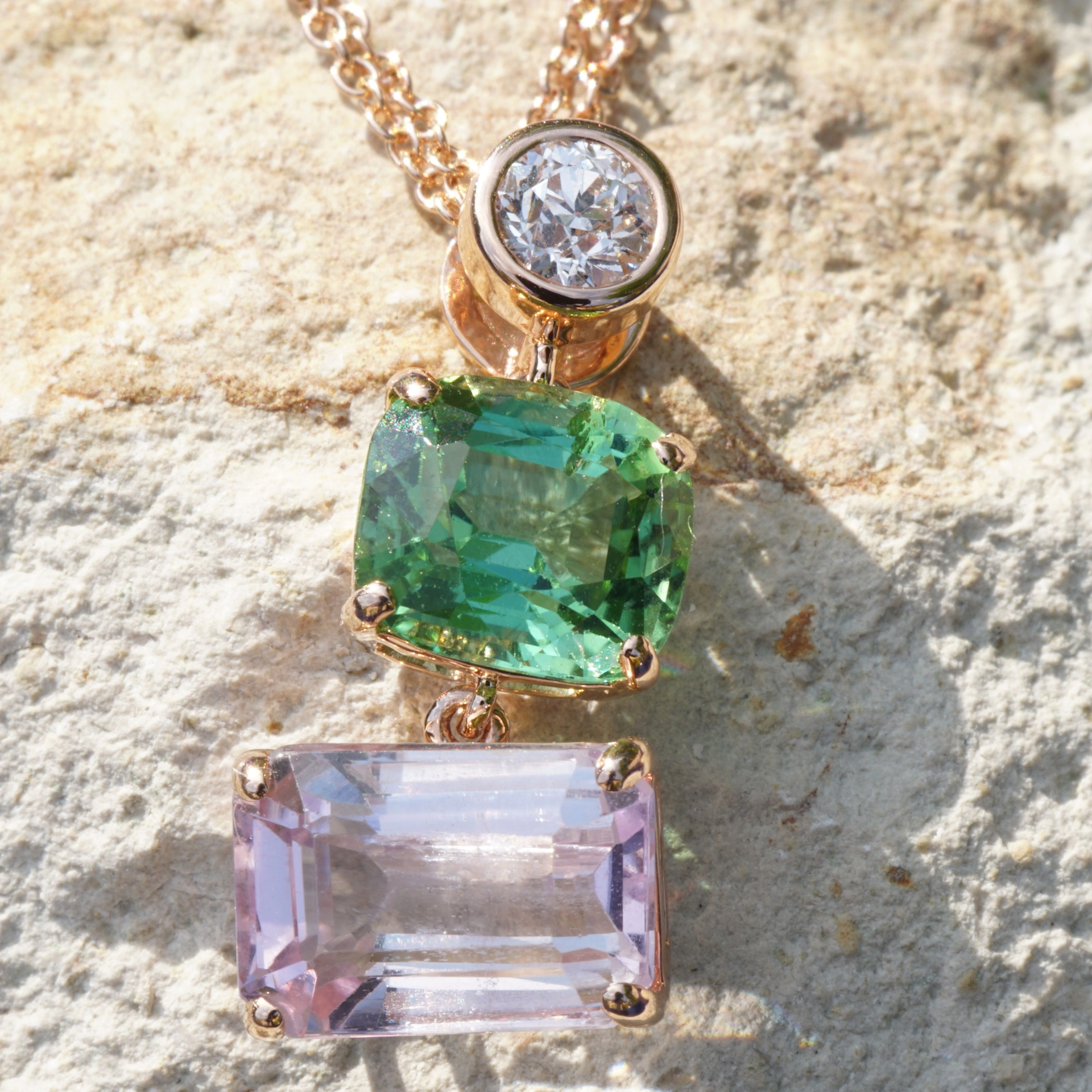 Flower Colors for you Soul..bluish green Turmalin from Afghanistan and....Morganite