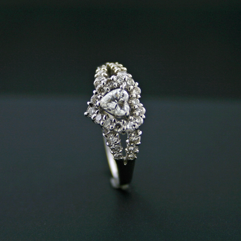 Brillant-Ring, 900/-Platin