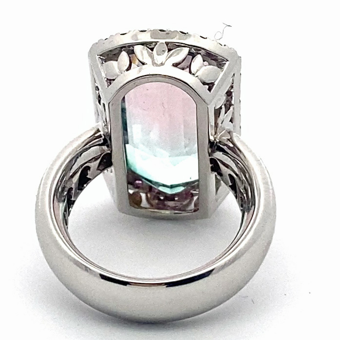Bicolor turmalin great natural color baby pink greenish blue loupeclean 14.85 ct Afghanistan