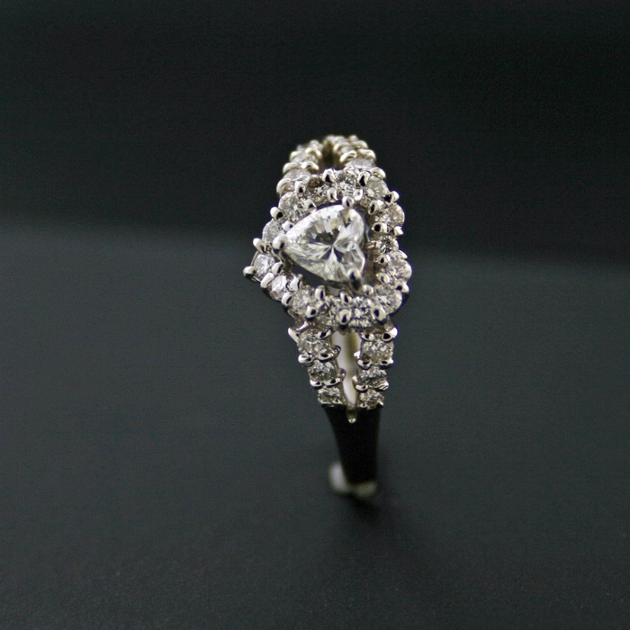 Brillant-Ring, 900/-Platin