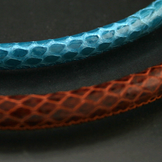 Pythonlederarmband, 925/-Silber