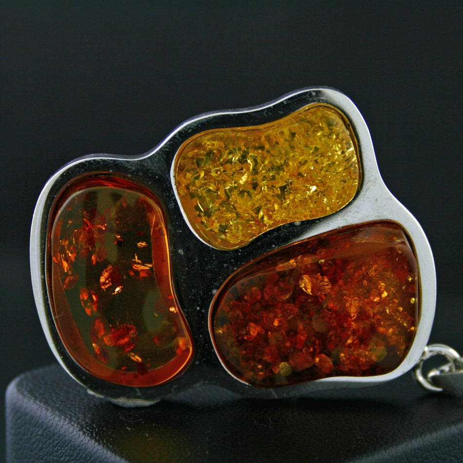 Bernsteinanhänger, 925/-Silber