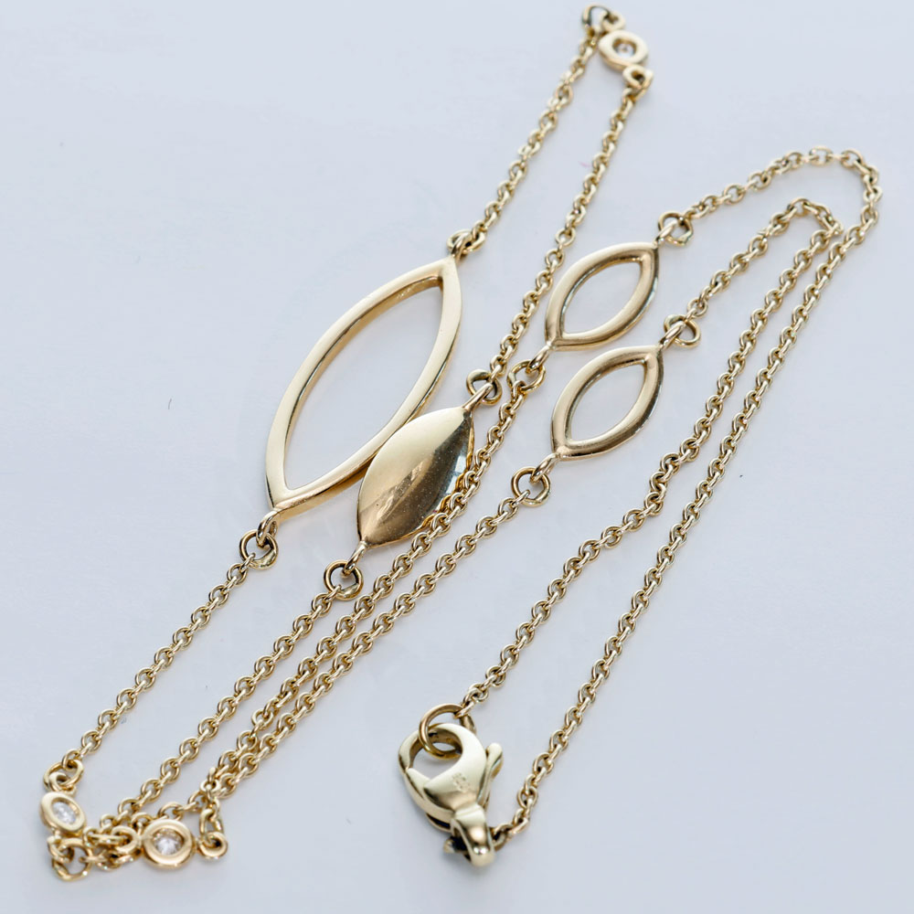 Brilliant Necklace by Silhouette Jewellery Pforzheim in 585 Yellow Gold 0.06 ct W SI