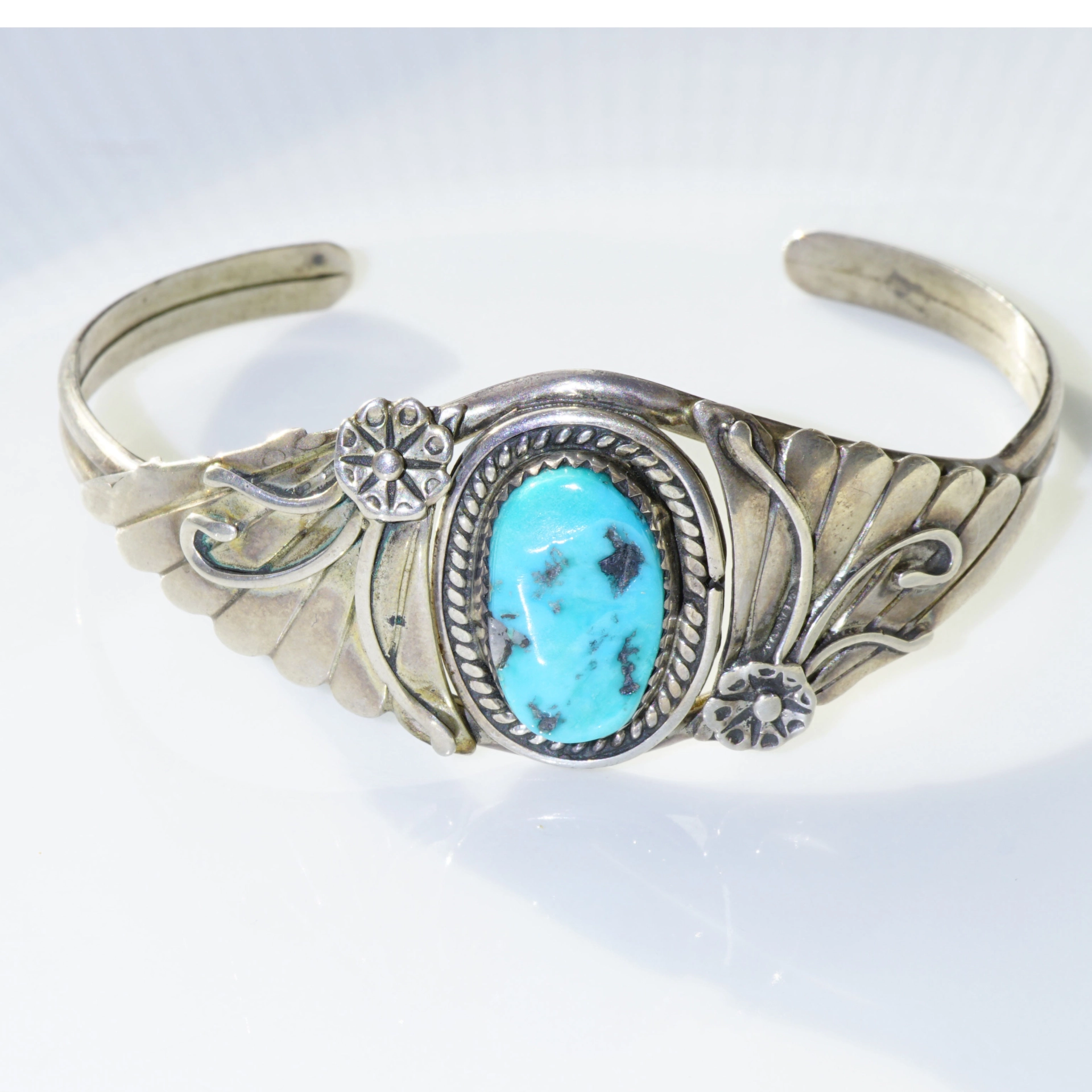 Bracelet Art Nouveau Style 925 Sterlingsilver Turquoise.......signed by Goldsmith