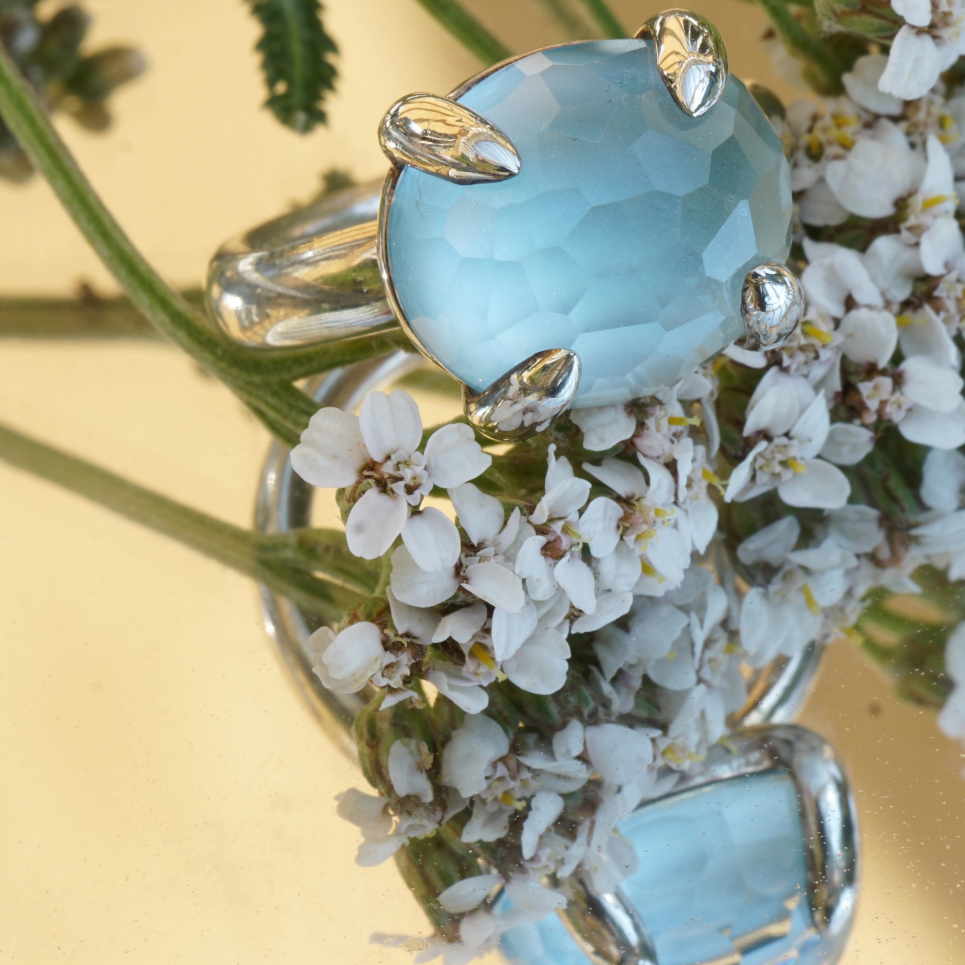 CHILANGO RING Blue Topaz bombastisch 925er Silber neu mit orig. Etui massiv