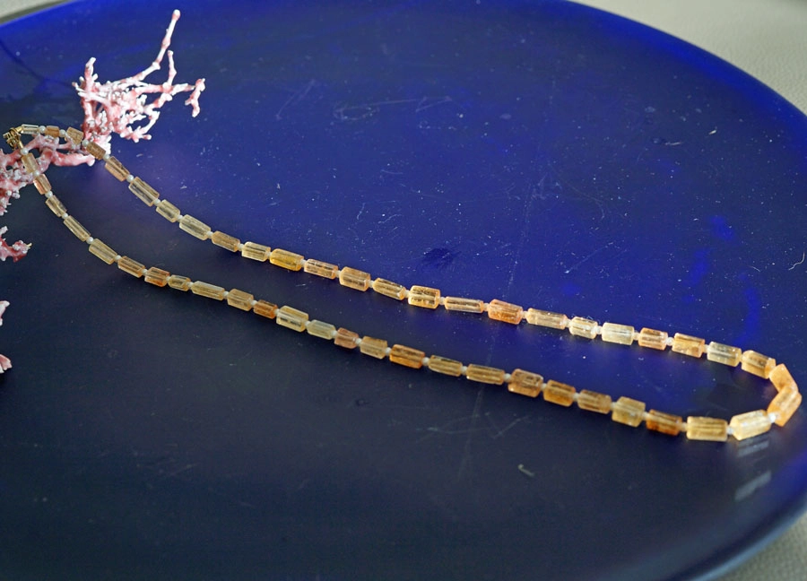 Imperialtopas Akoya Zuchtperl Kette 585er Gelbgold 150 Carat.........selten
