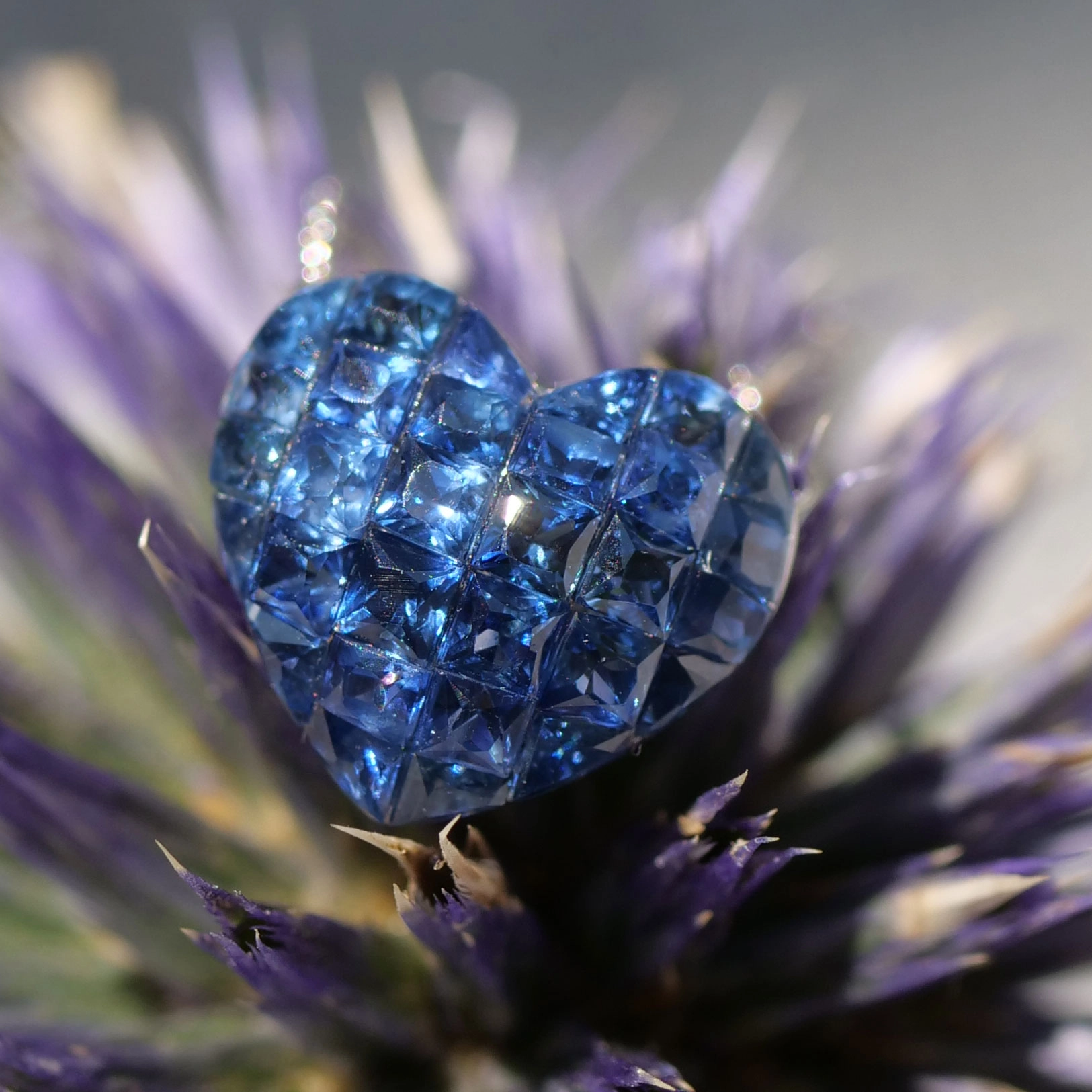 Saphire Pendant...invisible Setting....appears like a big Saphire