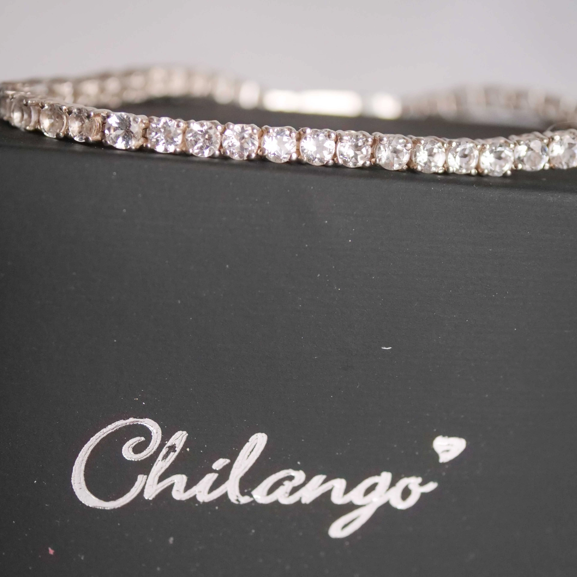 Chilango Tennis Bracelet 925 Silver 19,5 cm lenght Rock Crystals