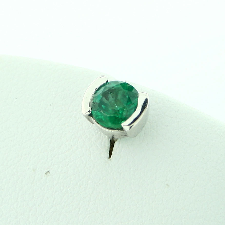 Smararagd-Ohrstecker, 585er-Gold,14 kt Gelbgold