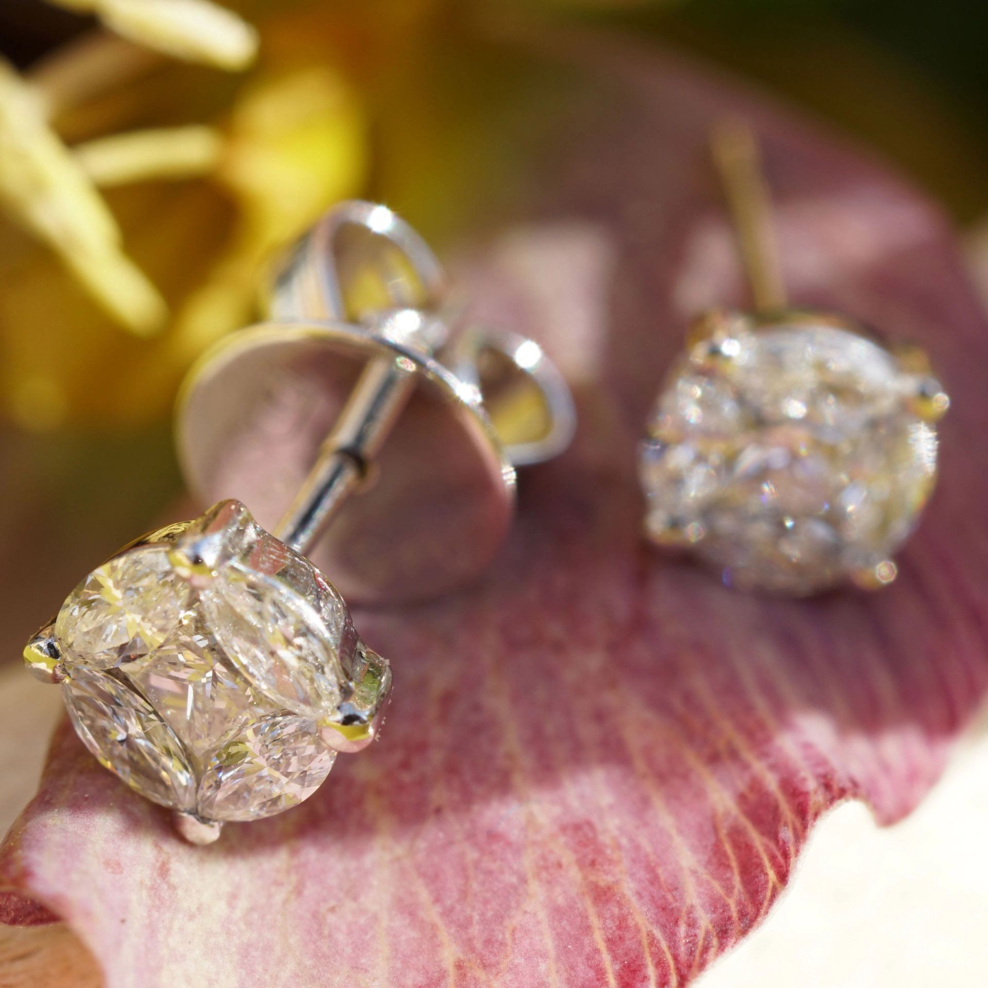 Prinzess Navette Ohrstecker 0.50ct W / SI-P1 Wirkung eines Halbkaräters