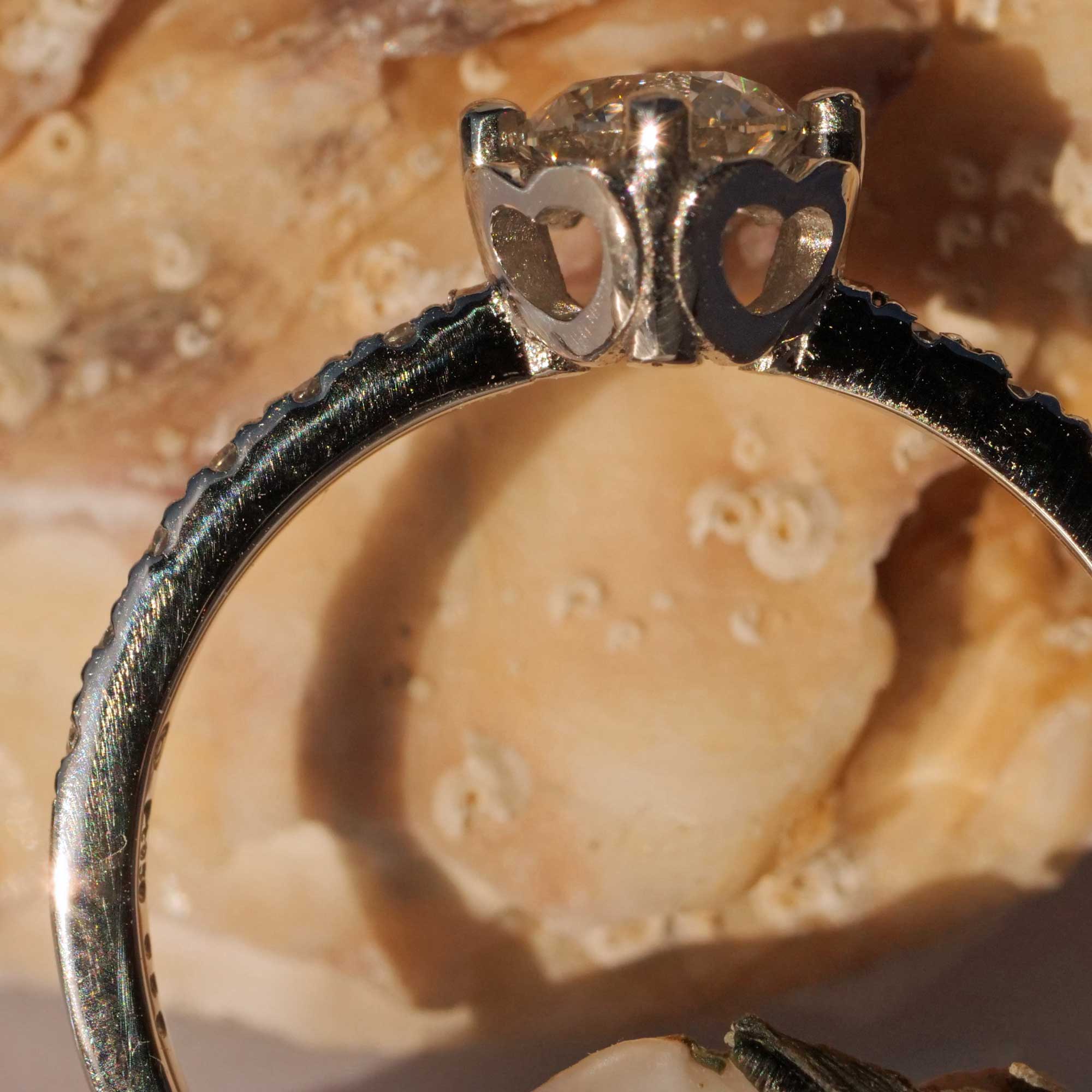 Brilliant Ring 0.59 ct G SI2 SEMI-CARAT by Silhouette Bentner HRD Certificate 950 Platinum