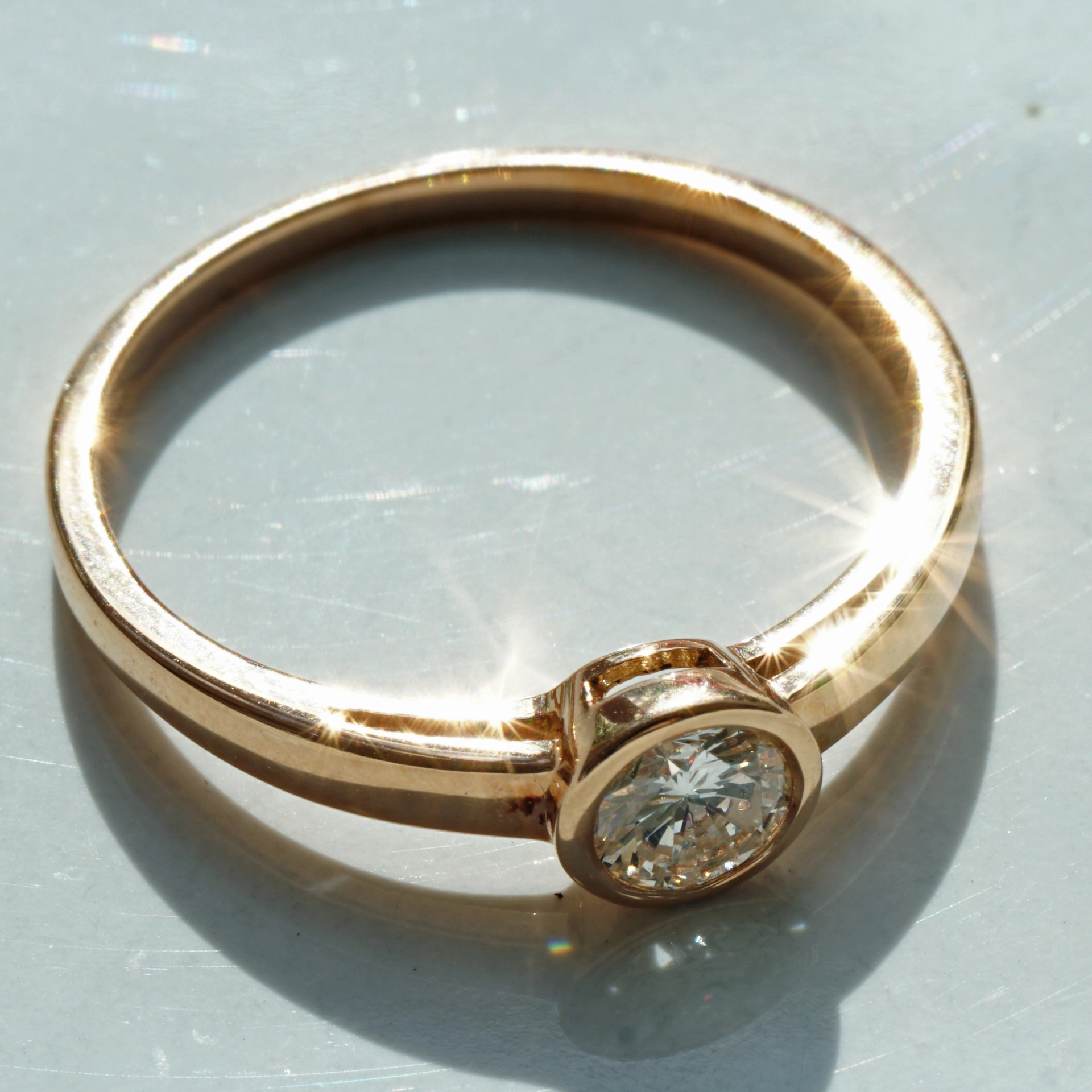 Solitär Diamond Ring 18 kt Yellowgold 0.20 ct TW VS