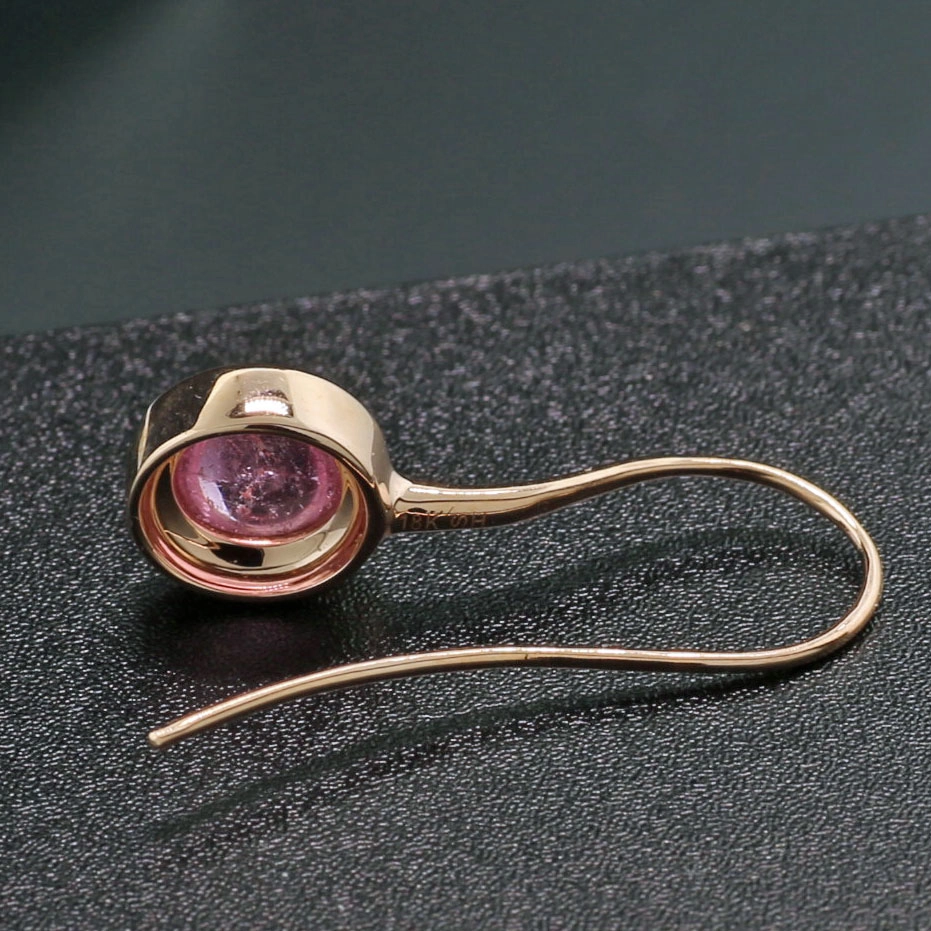 Turmalin Ohrhänger lang in 750er Rosegold