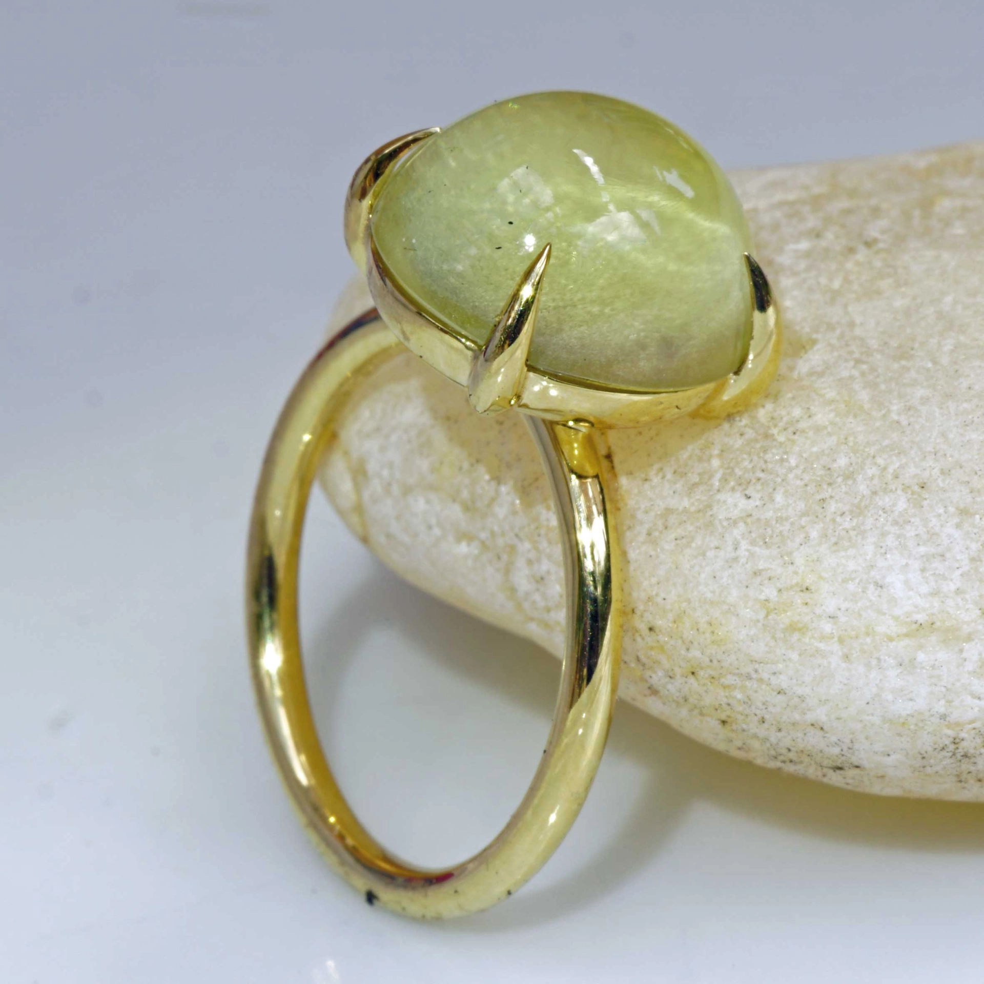 Lemon Quartz Ring 13x12 mm 18kt Yellow Gold...perfect Combination Ring