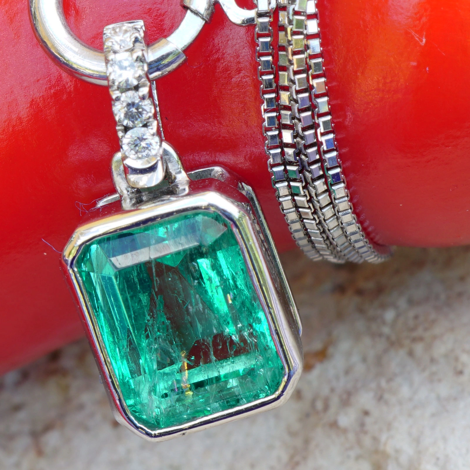 Emerald Pendant Platinium  1.07 ct ..real Colombians are fun
