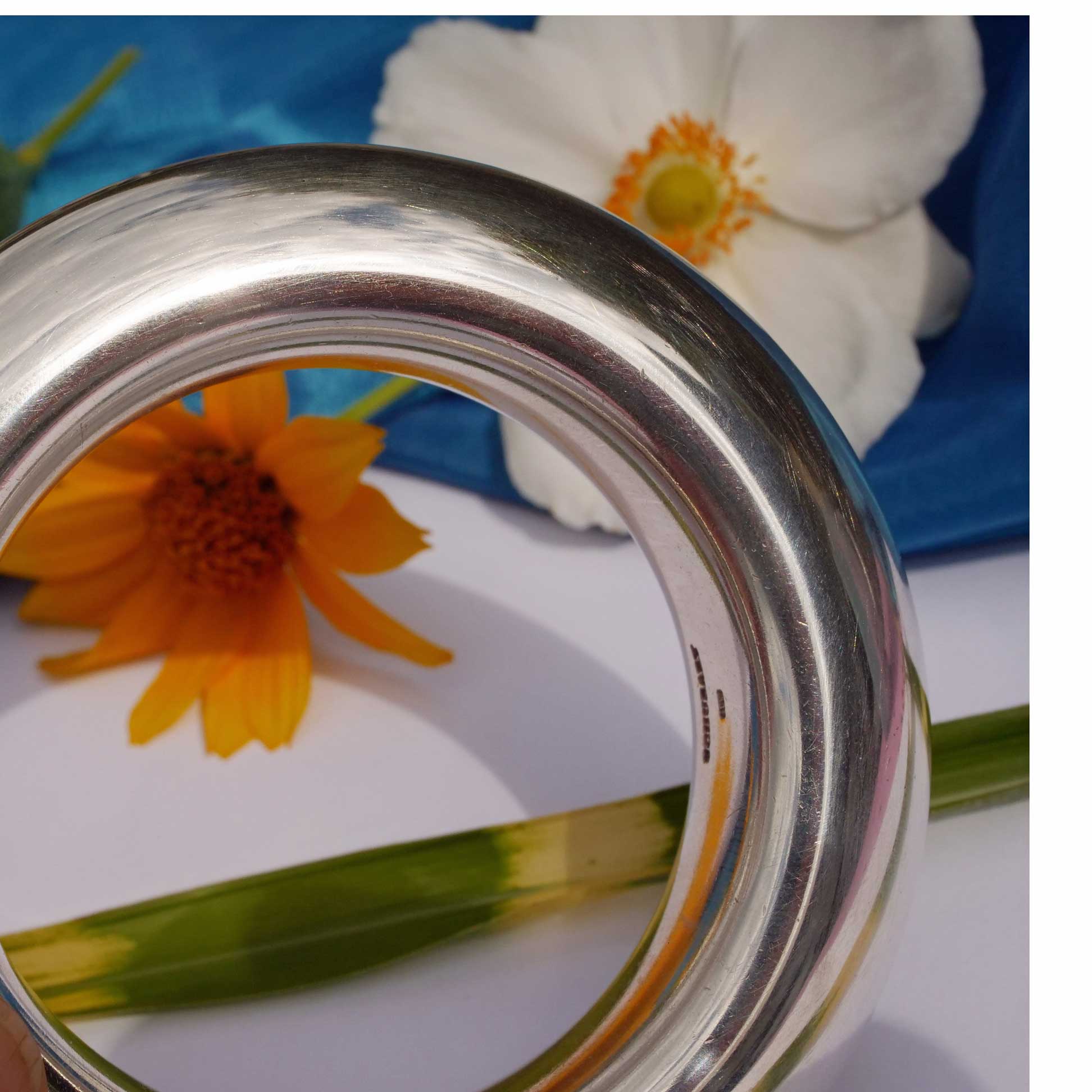 Original Schubart Bangle Düsseldorf 925 Silver 165 Grams polished Value approx. 2000.-Euro