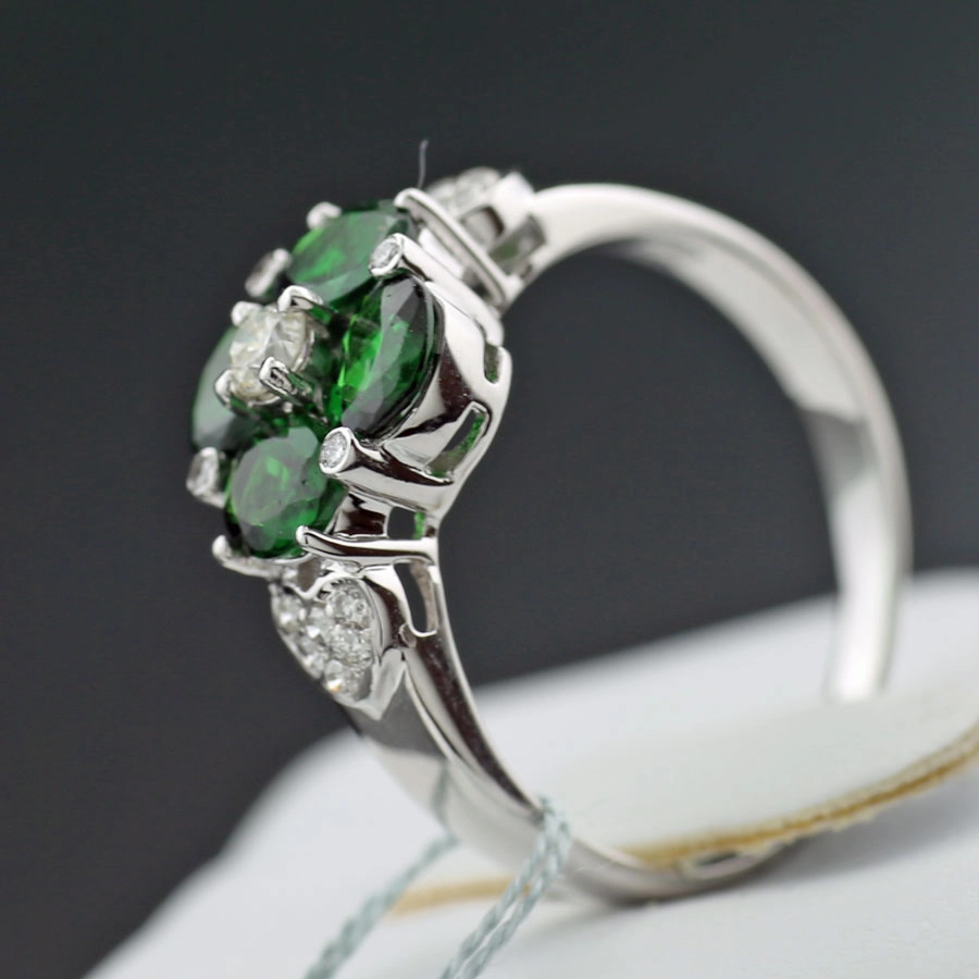 KLEEBLATT!! DEMANTOID Brillant Ring 1.60/0.19 ct 750er Weißgold