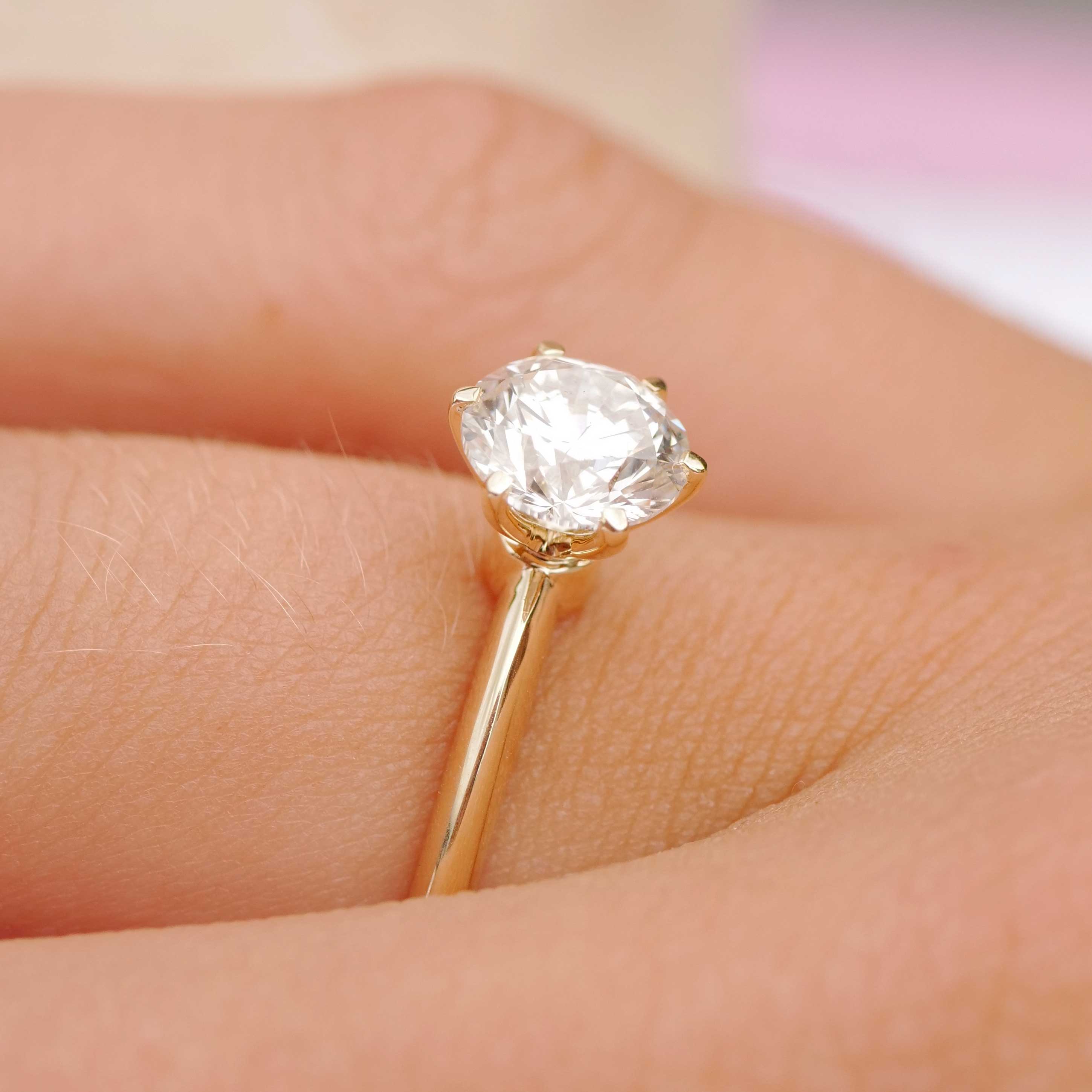 Brilliant ring 1.17 ct TW VS laboratory diamonds in 585 yellow gold.... for a fraction of the price of a natural diamond