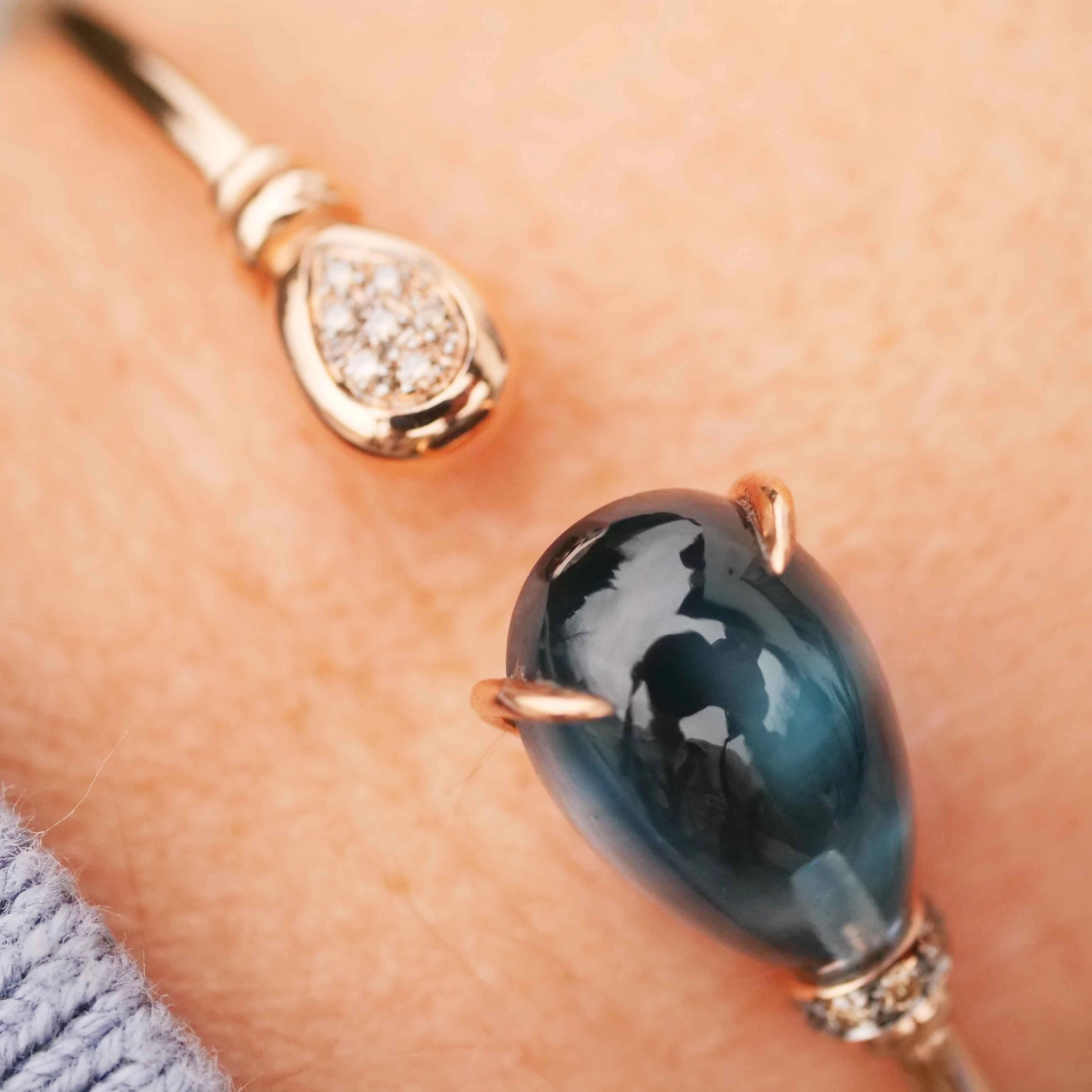 Blue Topaz Brililant Bracelet 18 kt Rosegold 14 ct ...very nice and elegant!