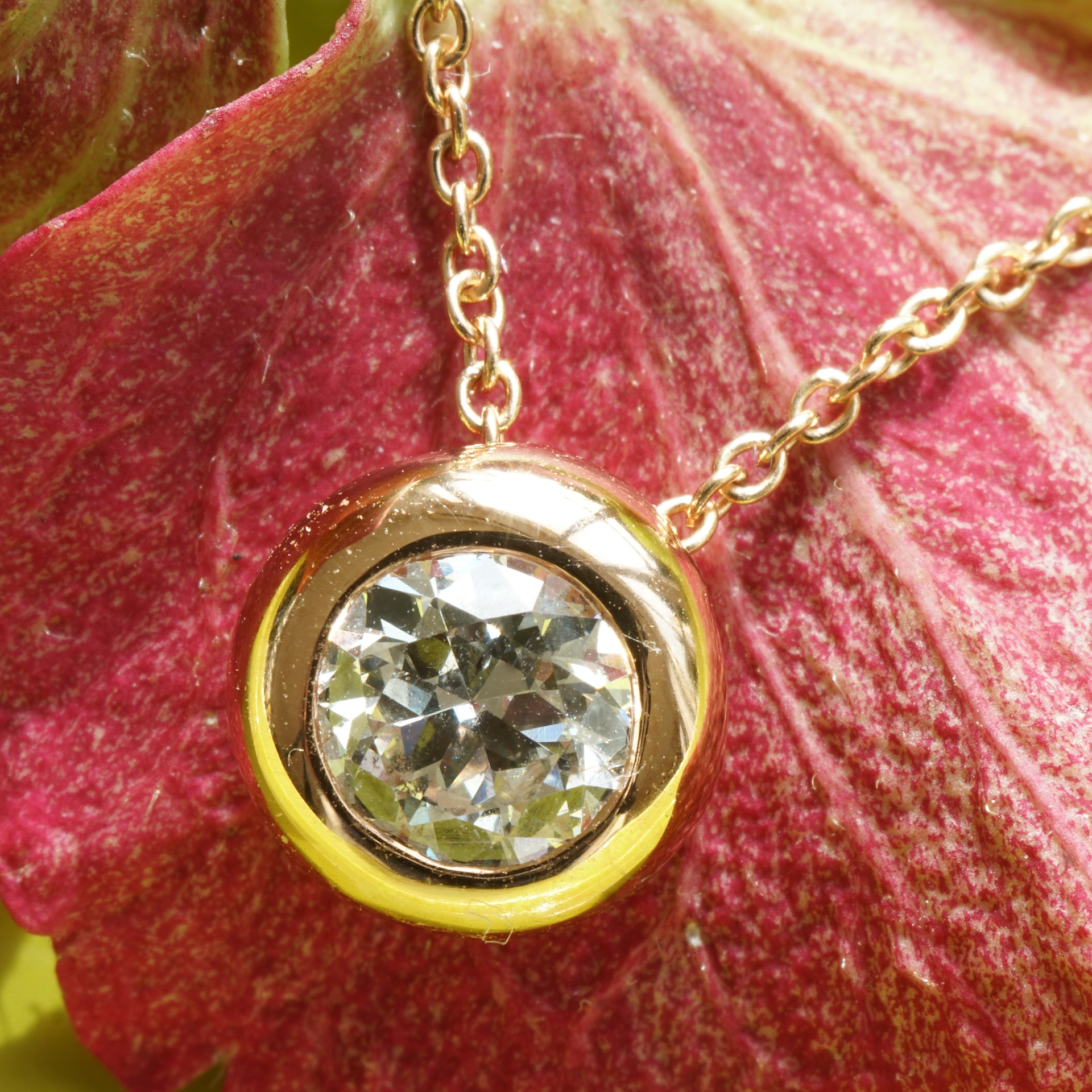 Brilliant solitaire pendant with chain 750 rose gold 0.39 ct W P1...that's exactly what I want...