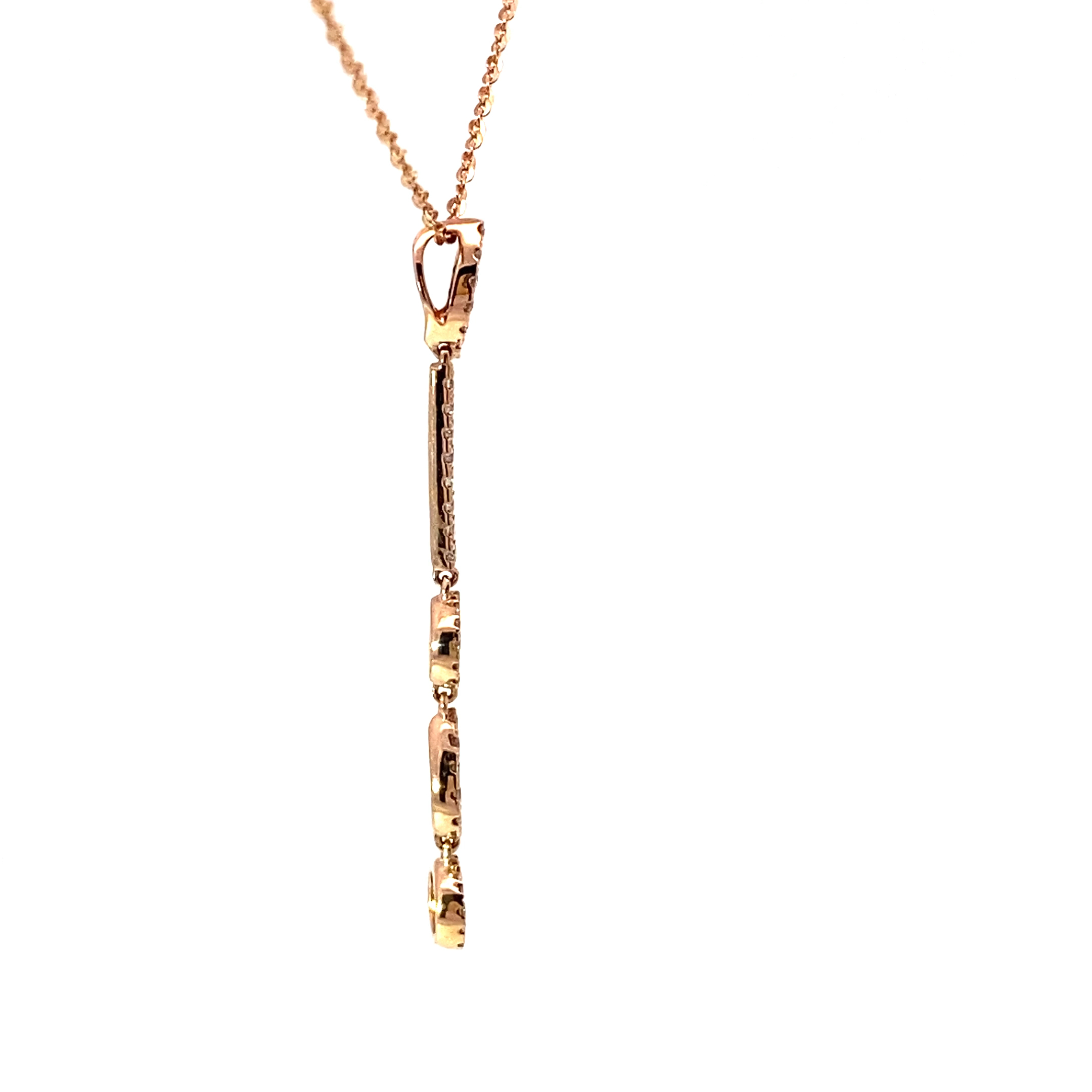 Brilliant Pendant with Chain 750 Rose Gold... Petit Jewellery with a lot of WOW
