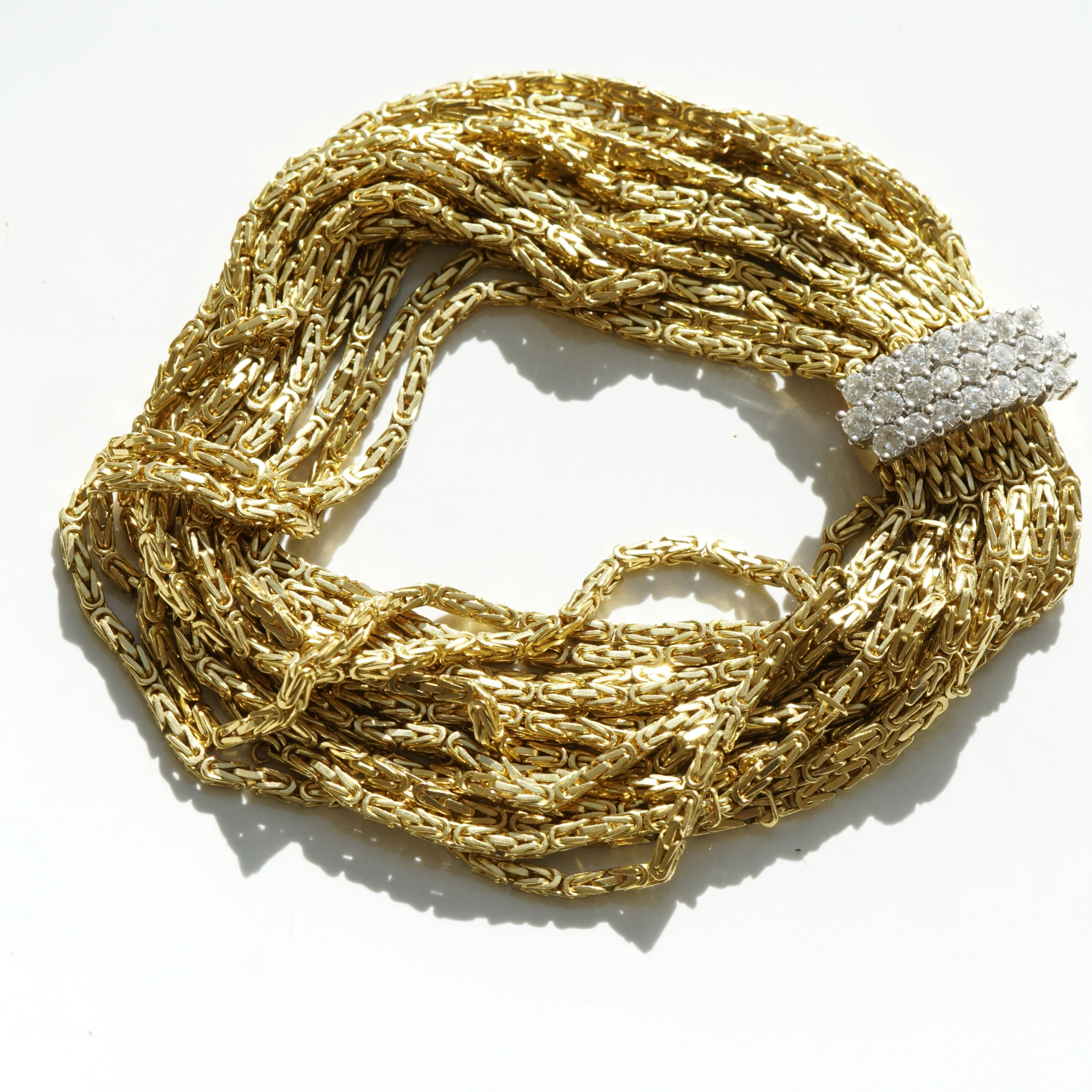 Brillant Armband Vintage 60er 1.0 ct 91 Gramm 750er Gelbgold Weissgold 18,5 cm Länge