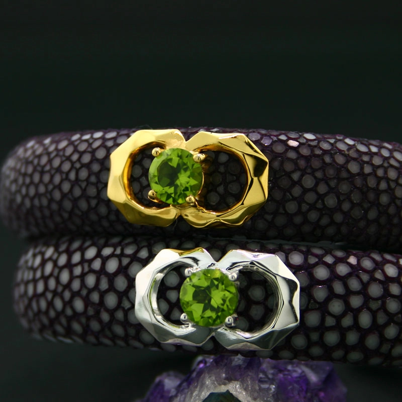 Peridot Stingray Bracelet 925er Silver 