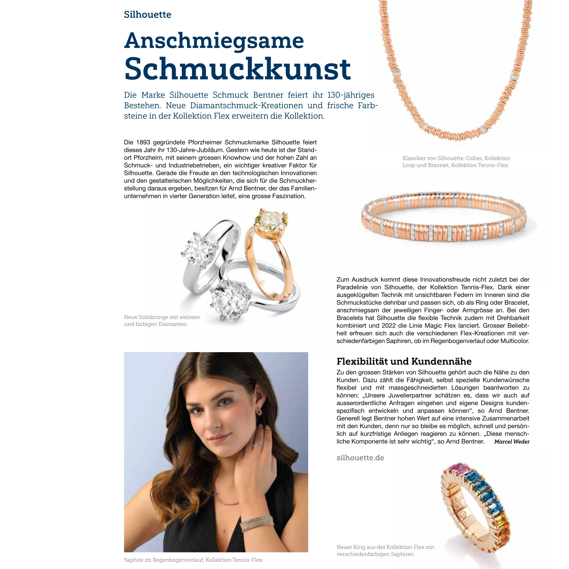 Ceramic Brilliant Bracelet from the popular Loop Kollektion Silhouette Bentner Germany