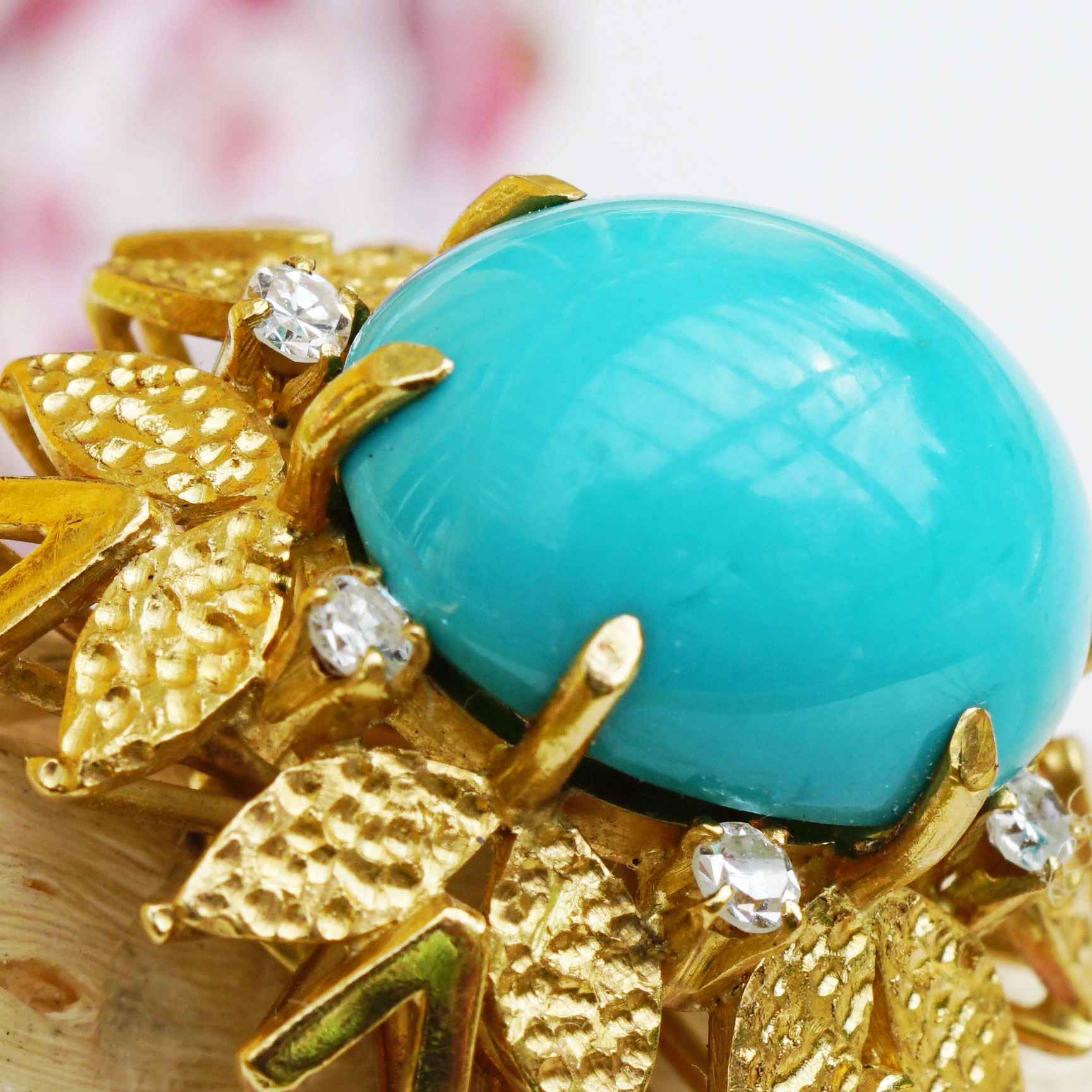 Turchoise Diamond Ring 18 kt Gold....so beautiful