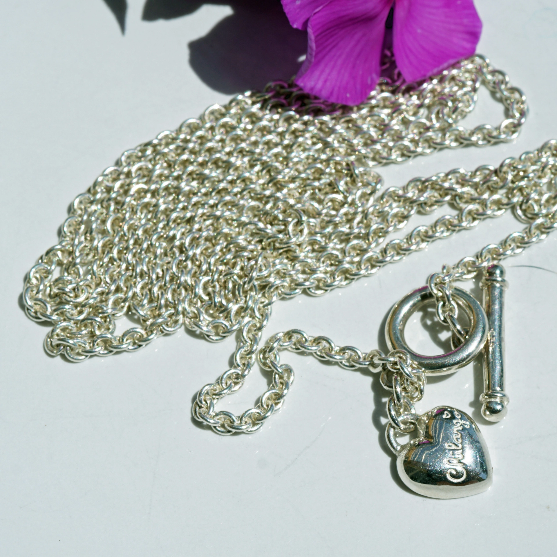 Chilango 4 mm Anchor Chain in 45 cm 925 silver 18kt rose gold plated