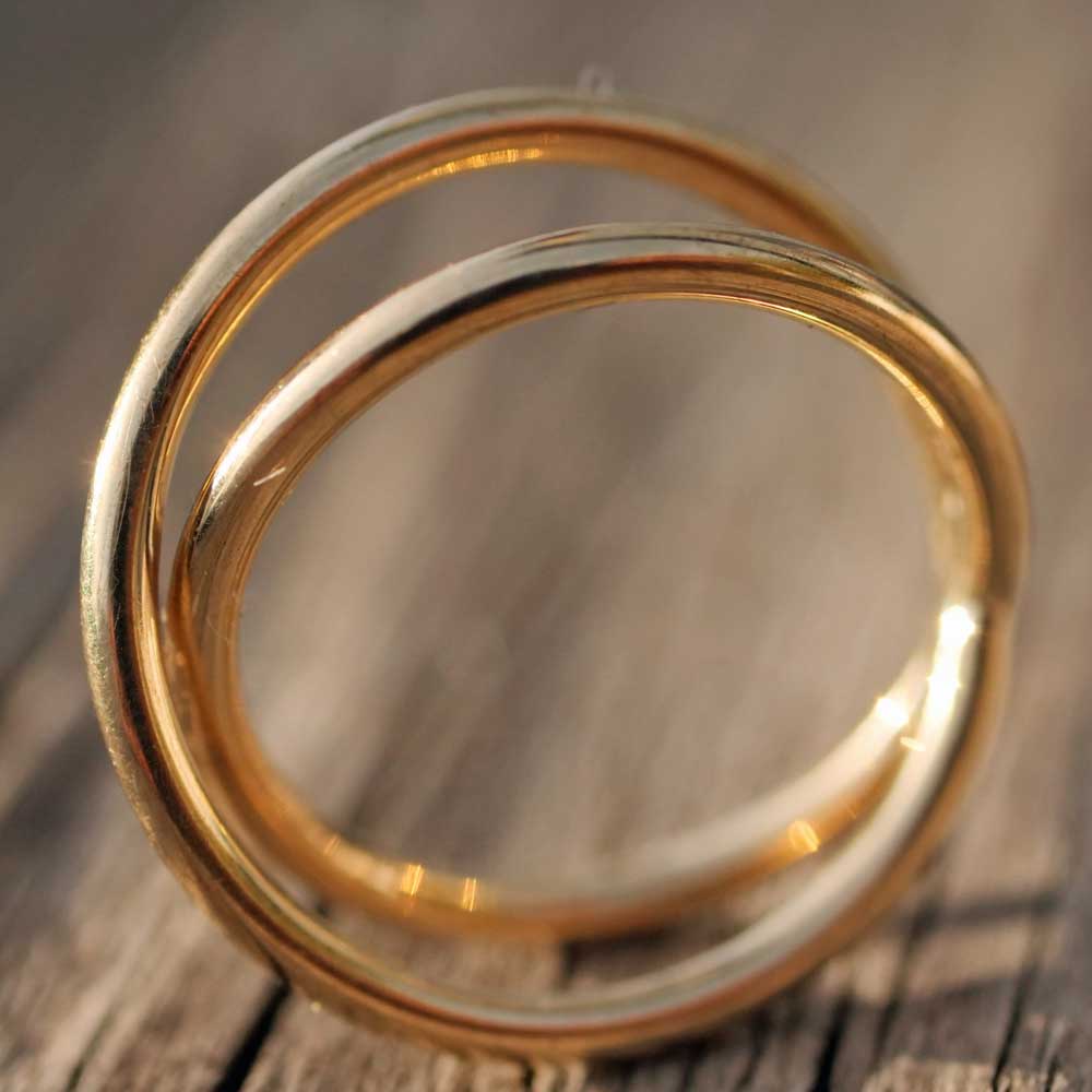 Guido Maria Kretschmer Jewellery Double Rail Ring in 375 Yellow Gold 17 mm D.