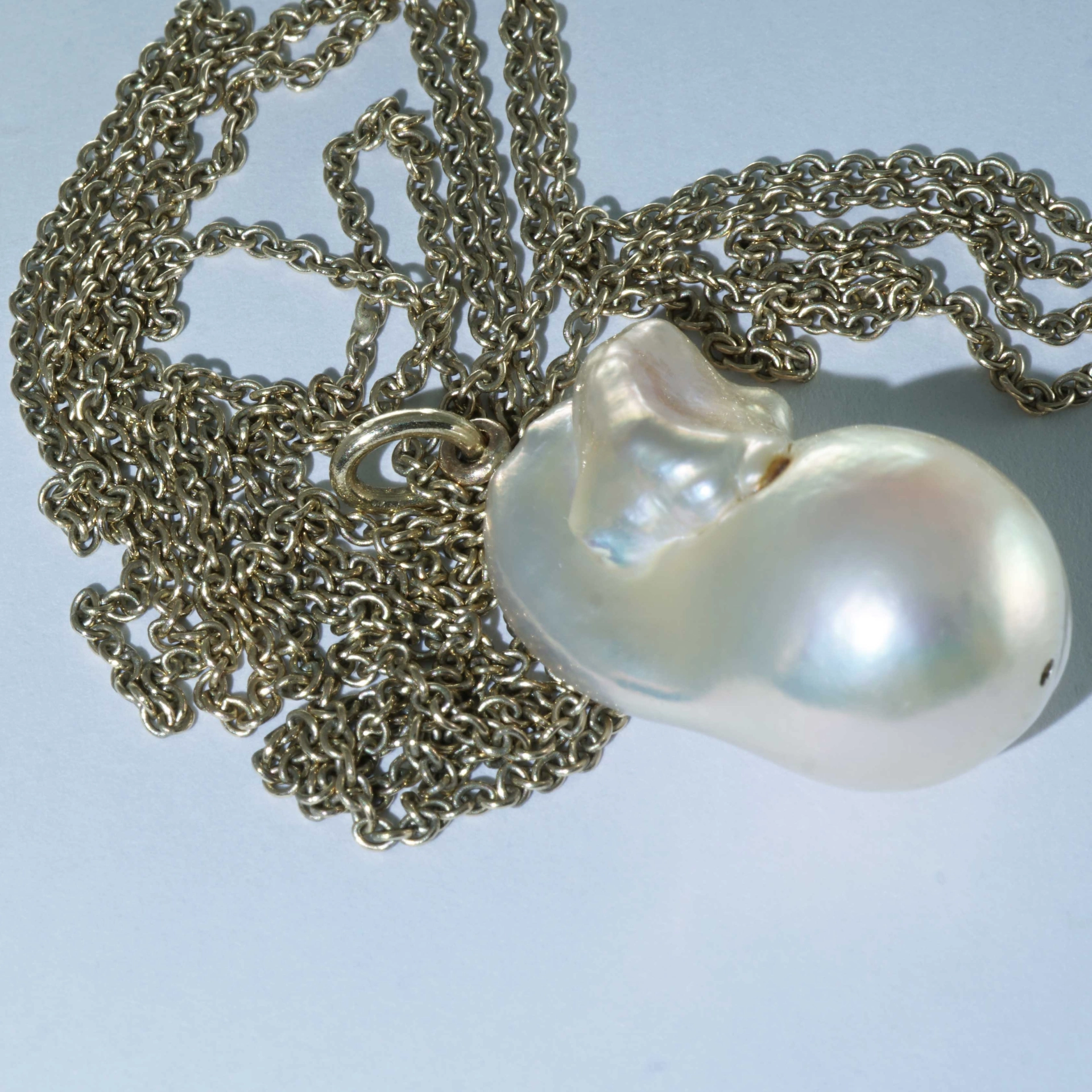 Baroque Biwa Pearl Necklace 14 kt Yellow Gold 101 cm Lenght...fall in Love
