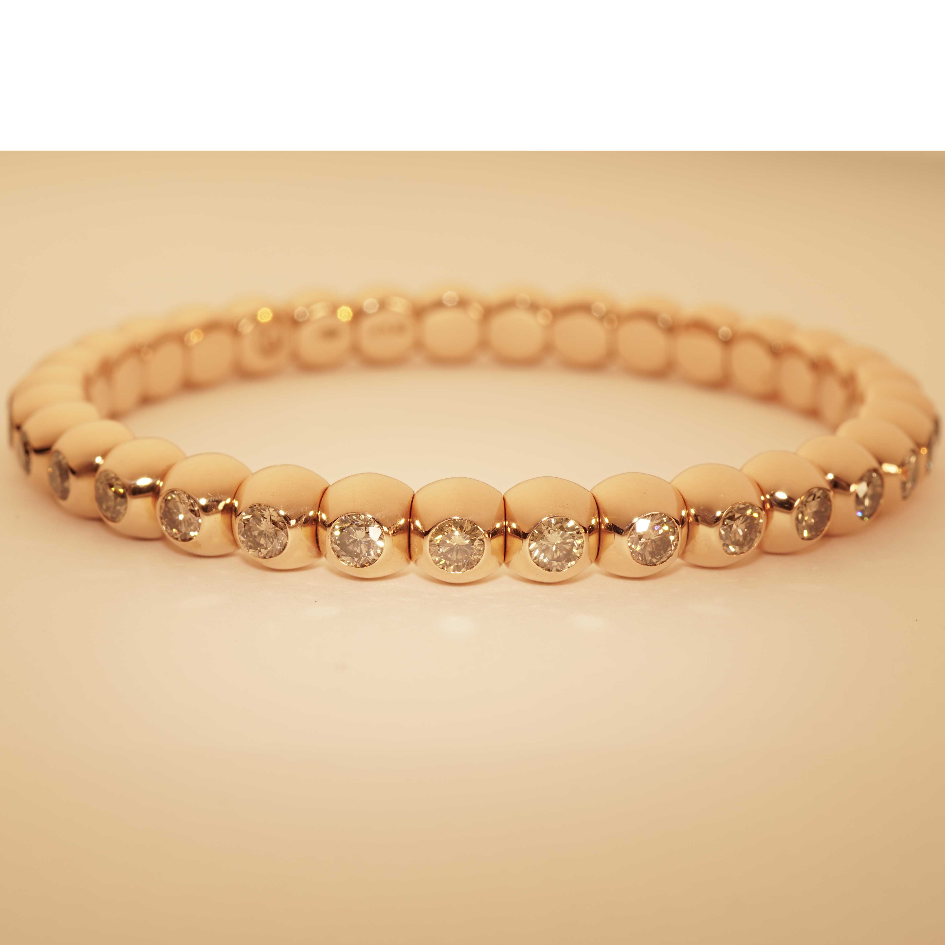 Flexi Brilliant Bracelet from Silhouette Jewelry Balloon 6.48 ct Brown SI 750 Rosegold