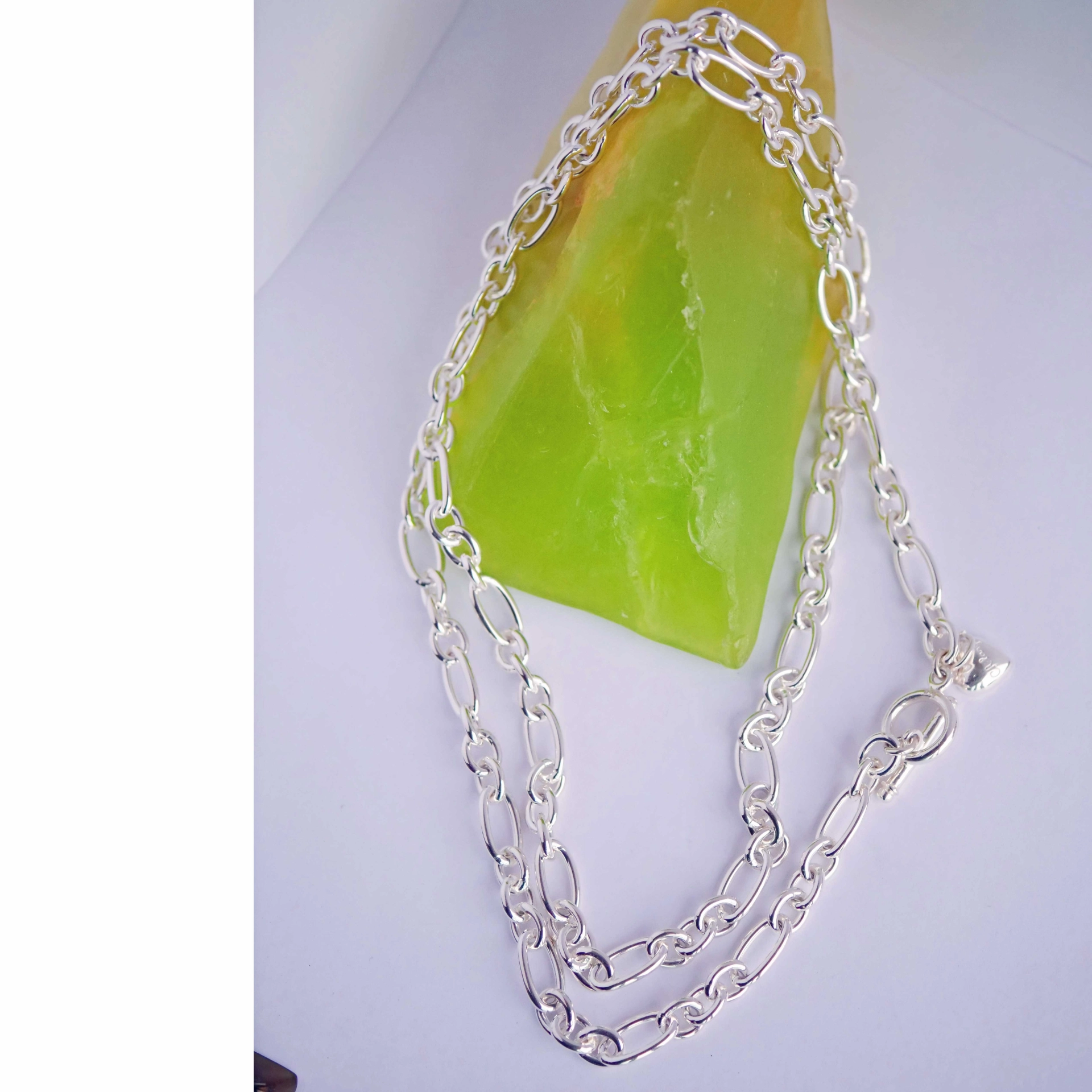 Chilango Figaro Jewelry Chain Superior  in 85 cm 925 Silver 7,2  mm