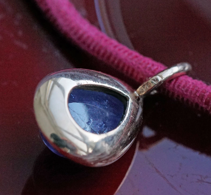 Tansania Pendant 31 x 16 mm Silver 925 Roségold plated great color